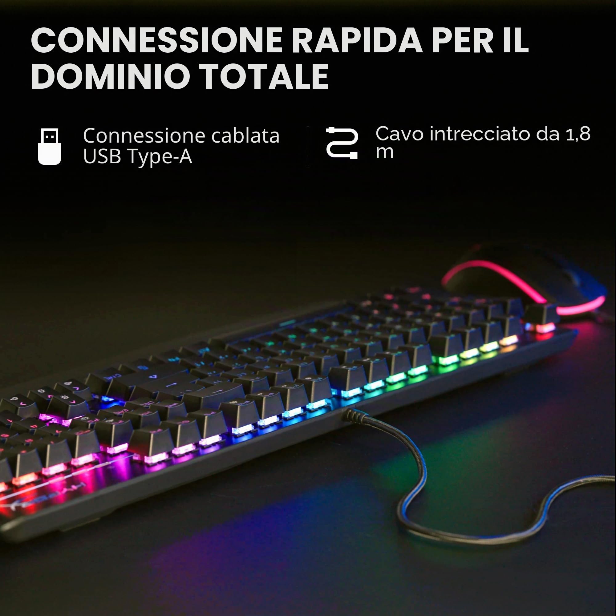 HyperX Alloy MKW100, Tastiera Meccanica da Gaming Cablata, Illuminazione RGB, 5 Livelli Luminosità, Telaio Alluminio, 50 Milioni di Pressioni Garantite, Poggiapolsi Scollegabile, Layout Inglese, Nera