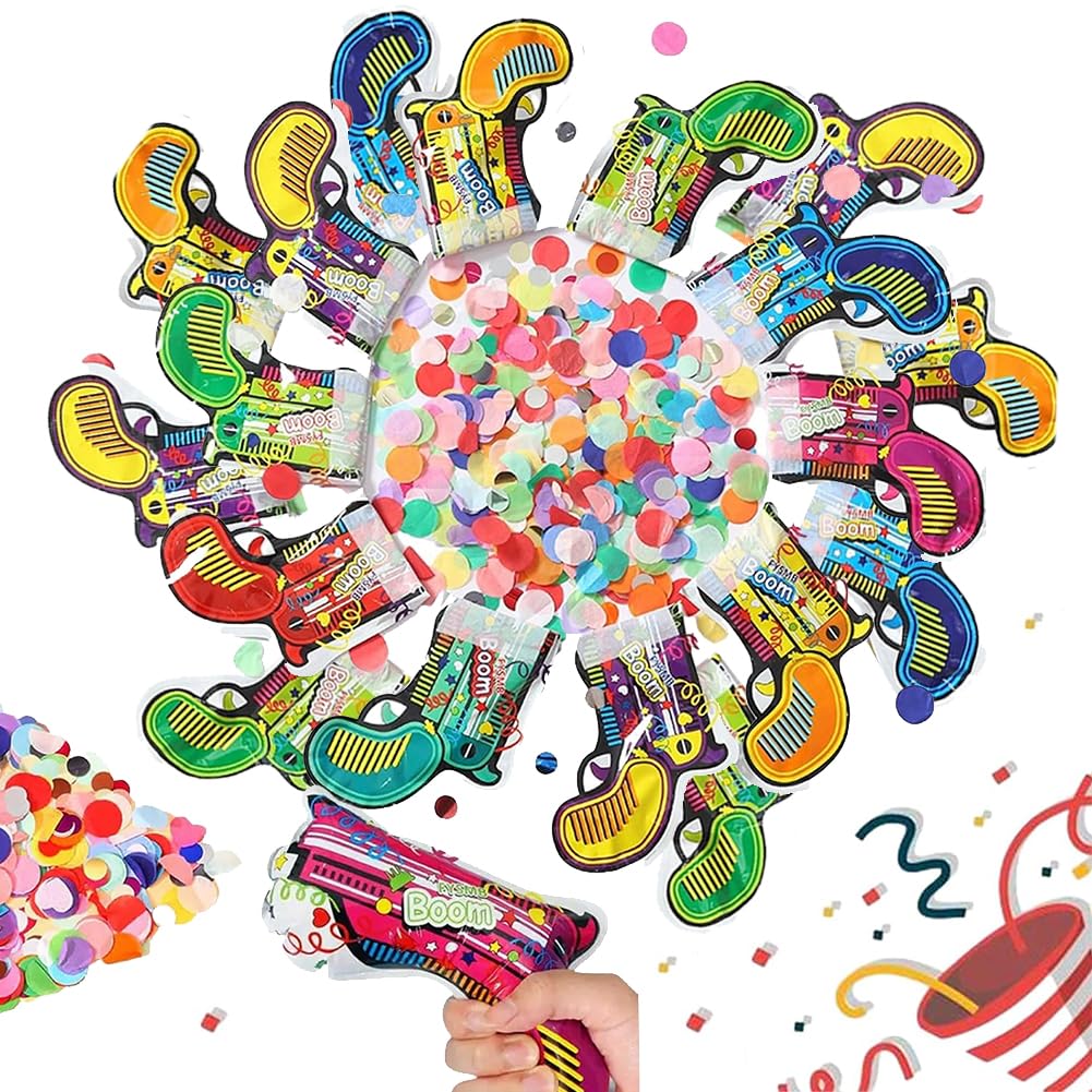 SOFOAERY 18PCS Inflatable Fireworks Gun, Party Toys Confetti Fireworks, Hand-Held Confetti Fireworks,Supplies for Party Birthday Celebrations, Wedding Graduation