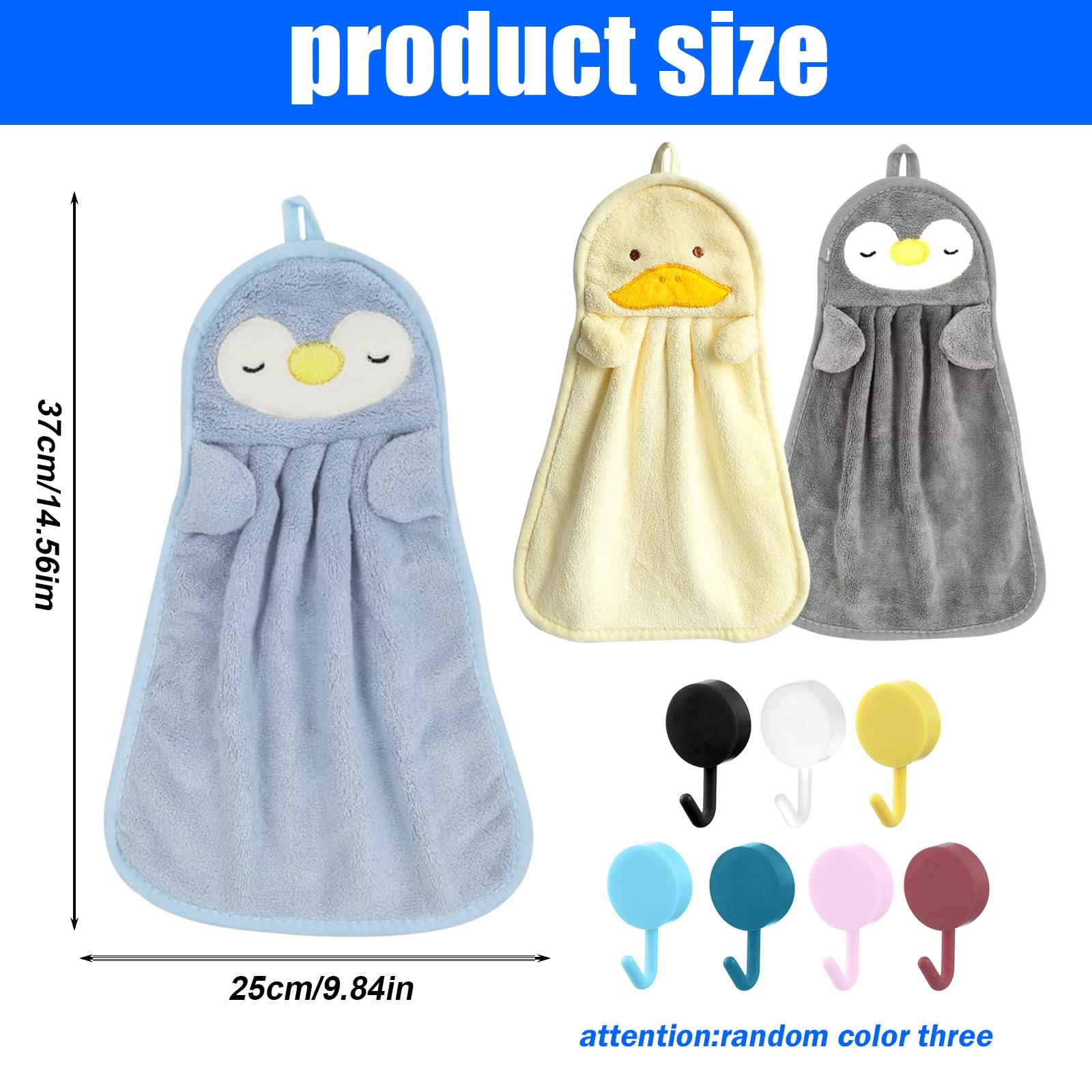 Set 4 Asciugamani Bambini Microfibra - Con Gancio, 30x30 Cm, Assorbenti