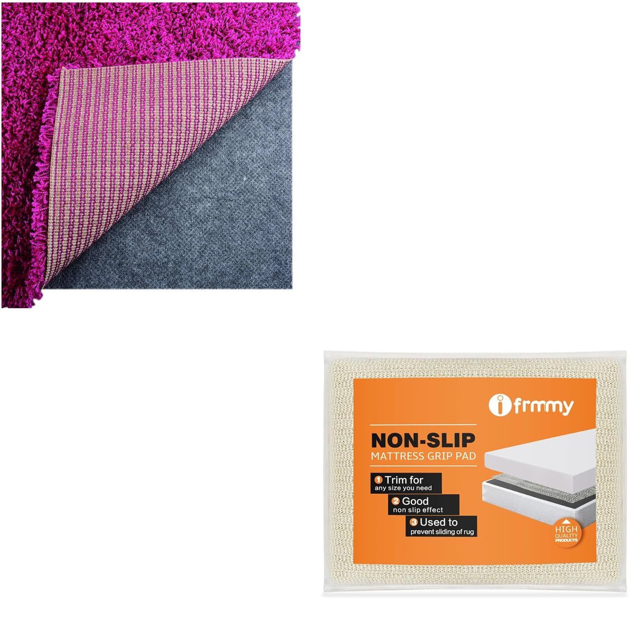 Ultra Strong Anti-Slip Rug Felt Pad 2 x 4 ft Non Slip Area Gripper + Non Slip Grip Pad for Twin Size Mattress