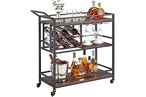 FATORRI Bar Cart with Wine Rack: The Epitome of Elegance and Function