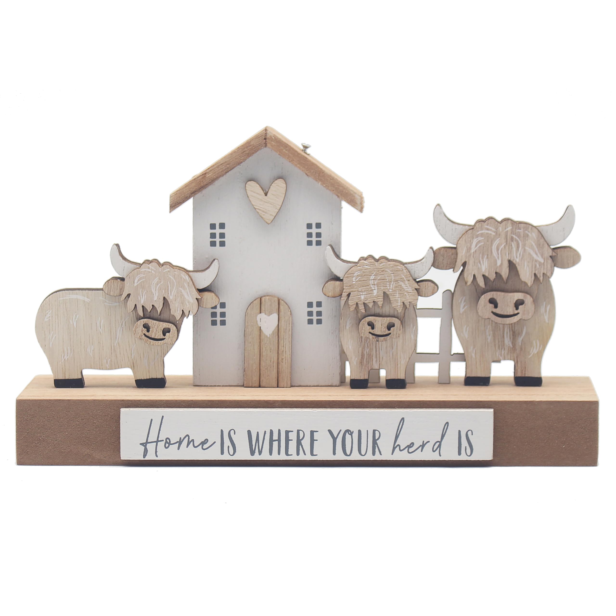 Highland Cow Stand Plaque House Home