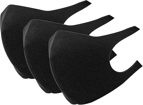 Mundi Take Cover - Tres máscaras faciales de espuma, lavables y reutilizables, color negro, talla única, Negro -