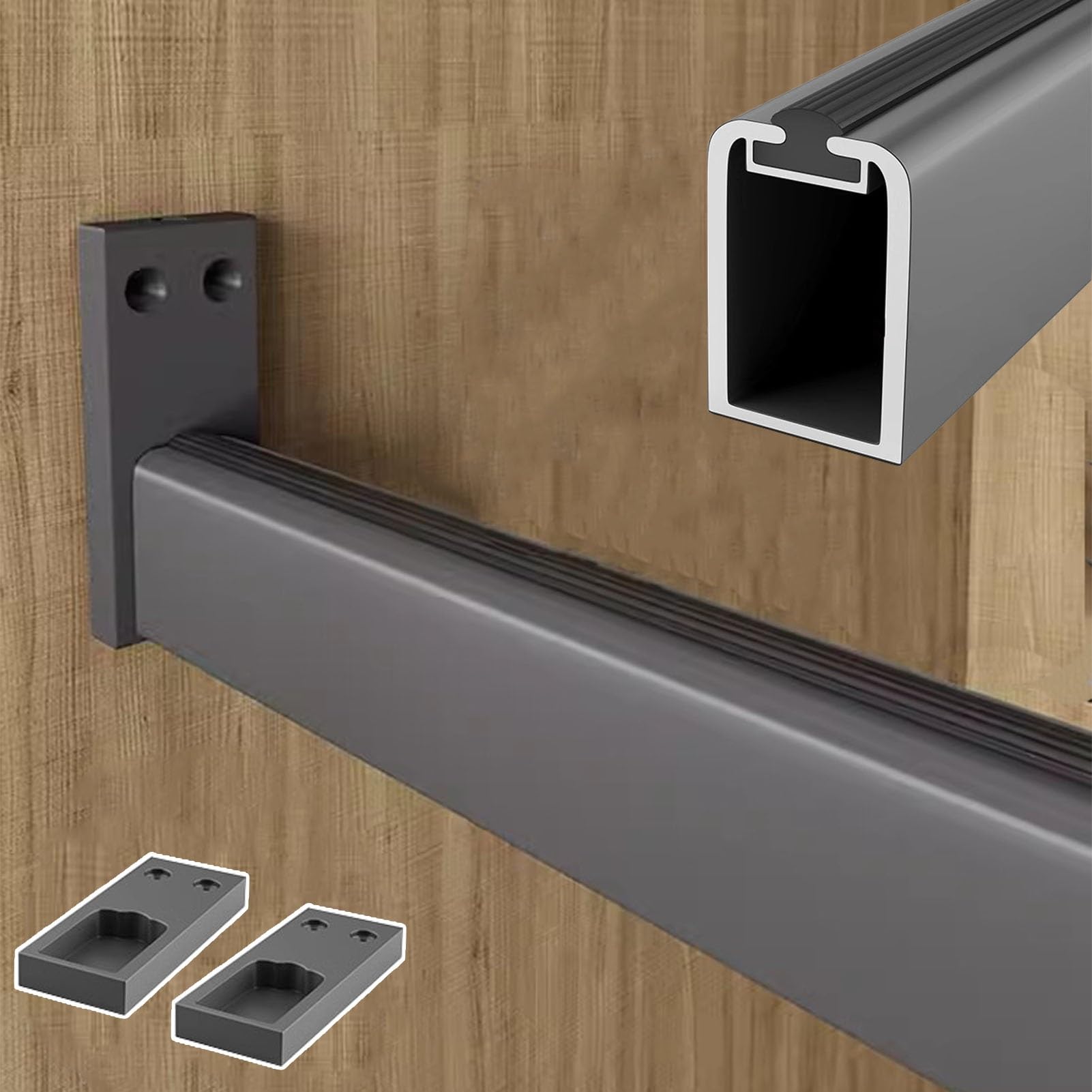 Aluminium Clinium barre de suspension haut de gamme pour garde-robe