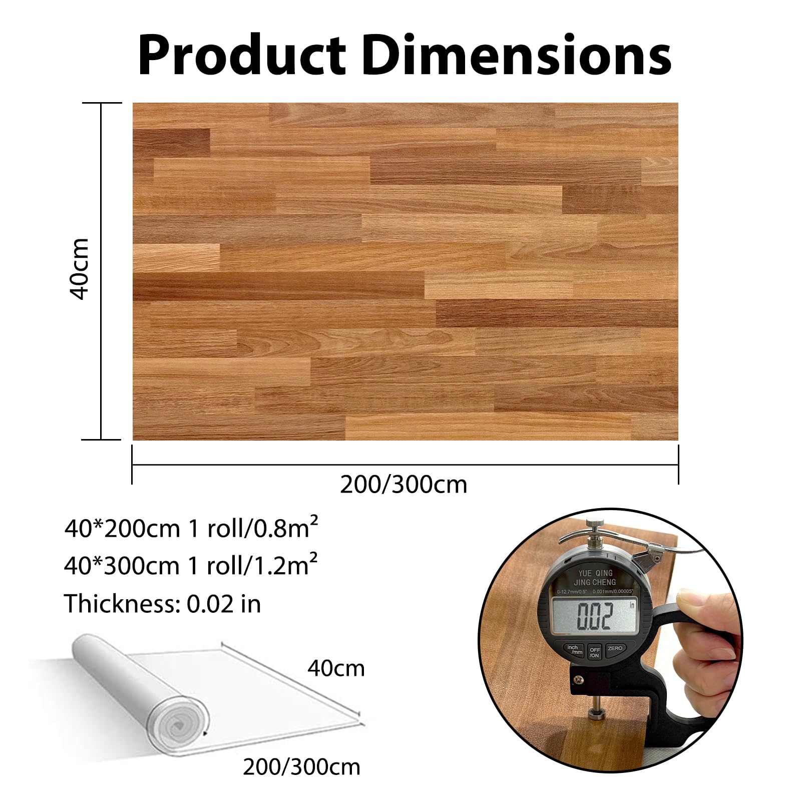 Shackcom Adesivo per pavimento in PVC, 0,8 m², effetto legno, per camera da letto, soggiorno, cucina, fai da te, 40 x 200 cm