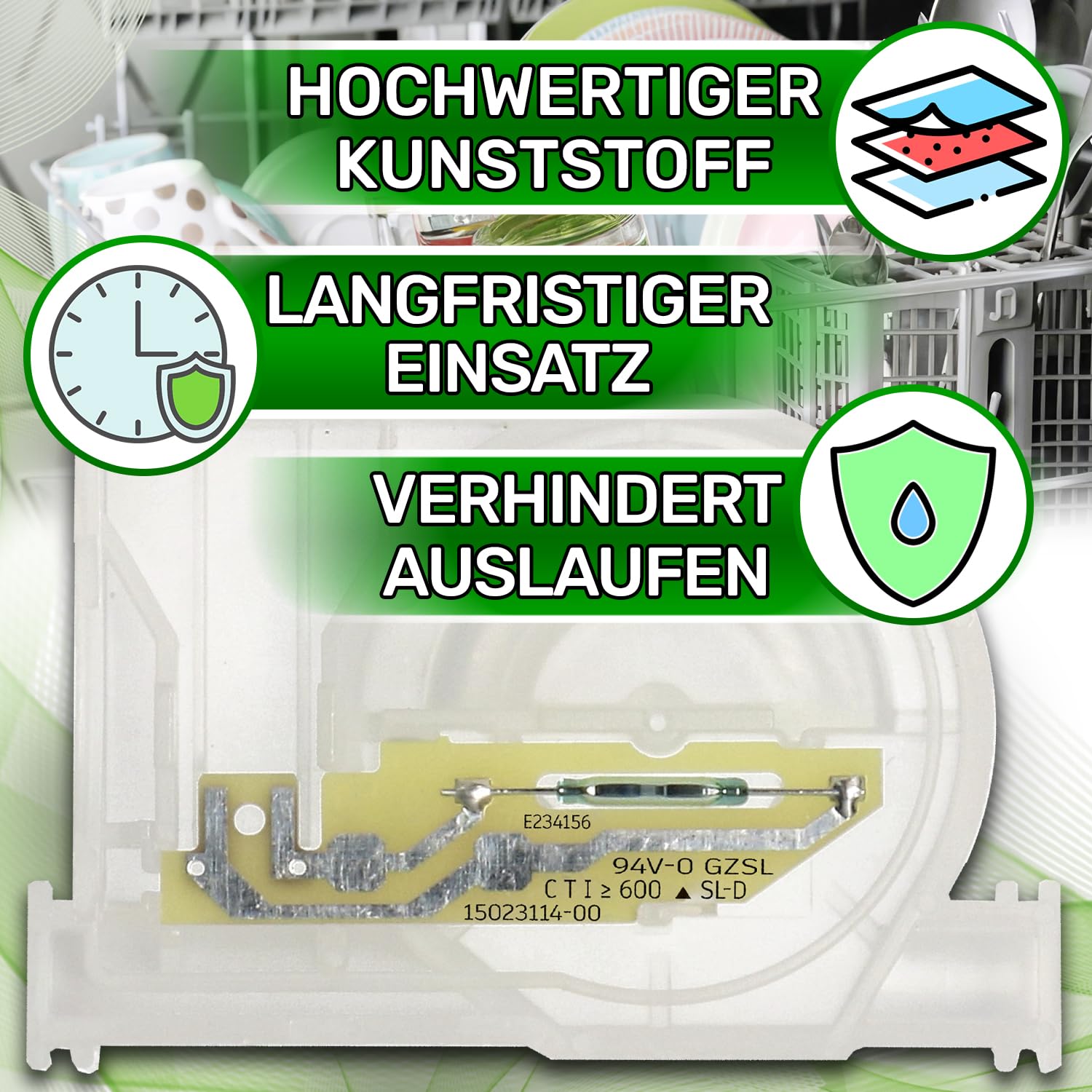 ONIX TECH Durchflussmesser für Spülmaschine mit Originalcode 00611317 611317 Reedkontakt für Spülmaschine für Bosch für Siemens - Made IN Italy - Garantie 5 Jahre