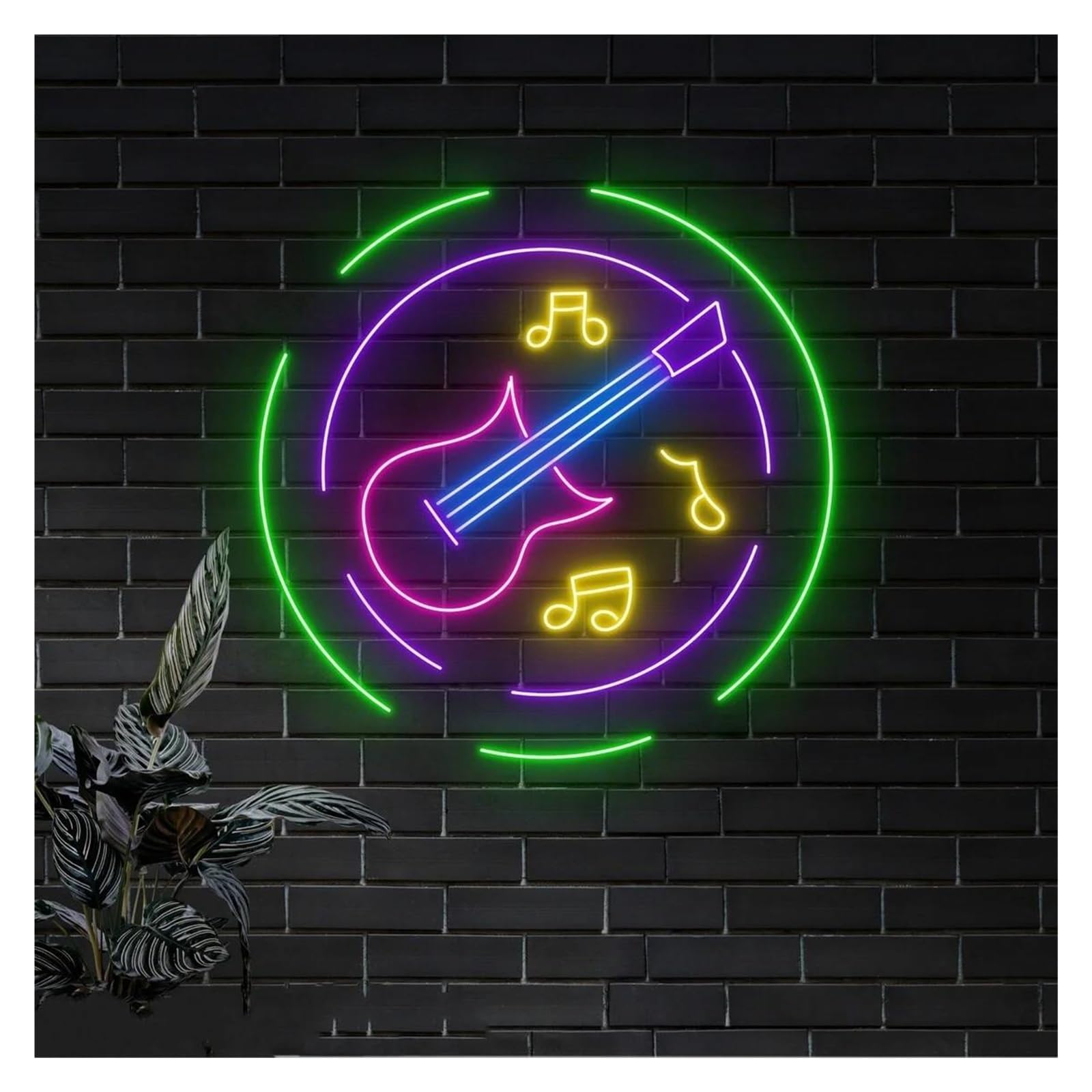 Luci al Neon Da Parete Insegna Al Neon Per Musica Per Chitarra Per Esibizioni Musicali Decorazioni Per Negozio Di Chitarre, Studio Musicale, Lampade Decorative Da Parete,45cm