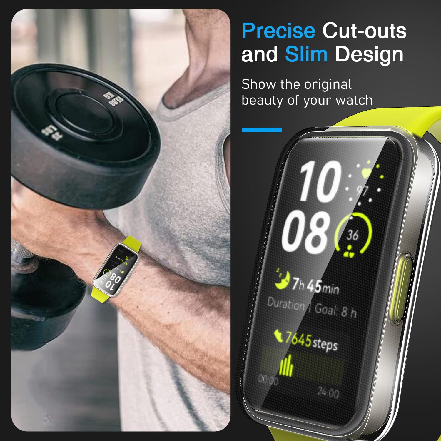 ivoler 3 sztuki przezroczystych silikonowych etui do Huawei Band 10 / Huawei Band 9 / Huawei Band 8 etui ochronne, pełne pokrycie, folia ochronna miękka TPU Cover Case ochrona wyświetlacza folia