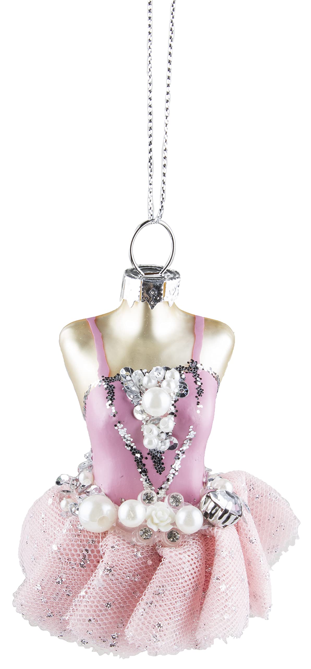 Blown Glass Ballerina Ballet Dress Christmas/ Everyday Ornament (Pink) : Home & Kitchen