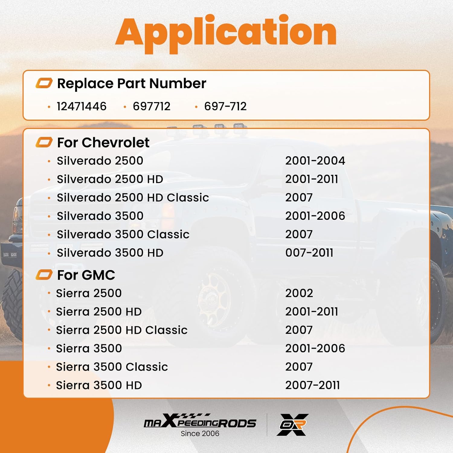 maXpeedingrods 697-712 Rear Differential Cover with 11.5" Gear for Chevrolet Silverado GMC Sierra 2500 3500 HD 2001-2011, Differential Cover Replaces 12471446