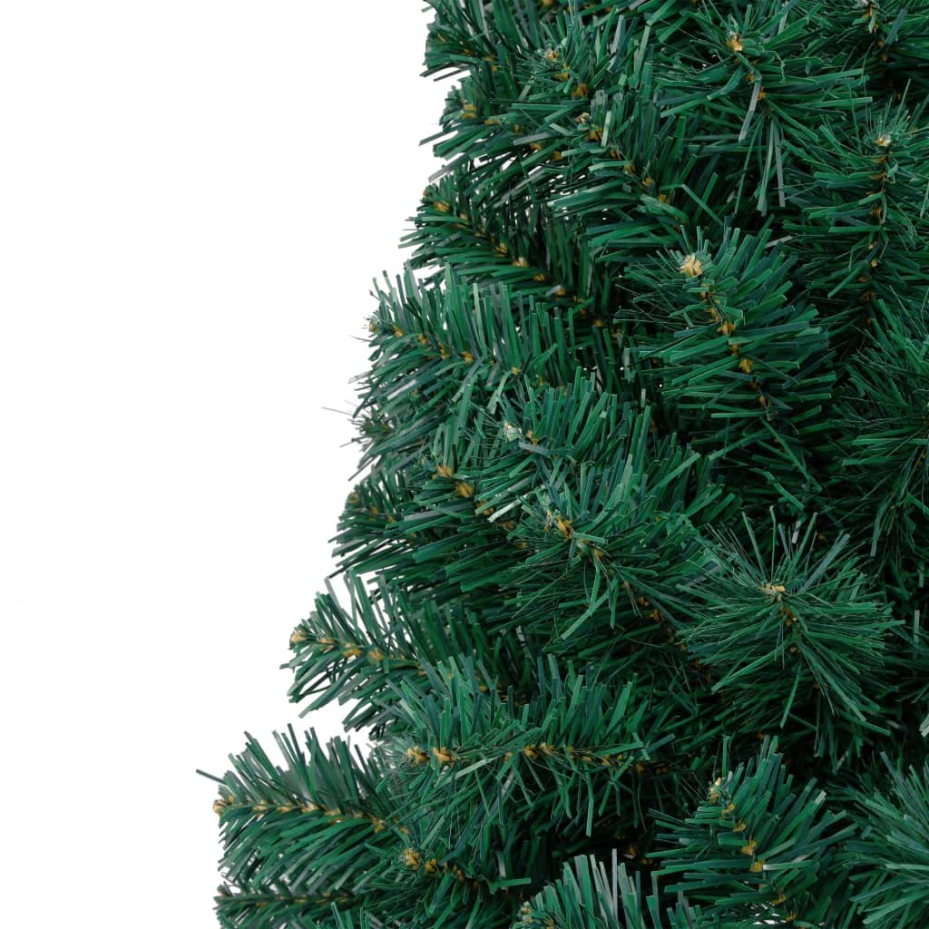 Albero di Natale Realistico, Verde Naturale, Mezzo Albero di Natale Artificiale con Supporto in Metallo, Decorazione di Natalizia per Casa Ufficio e Negozio, PVC, 210 cm