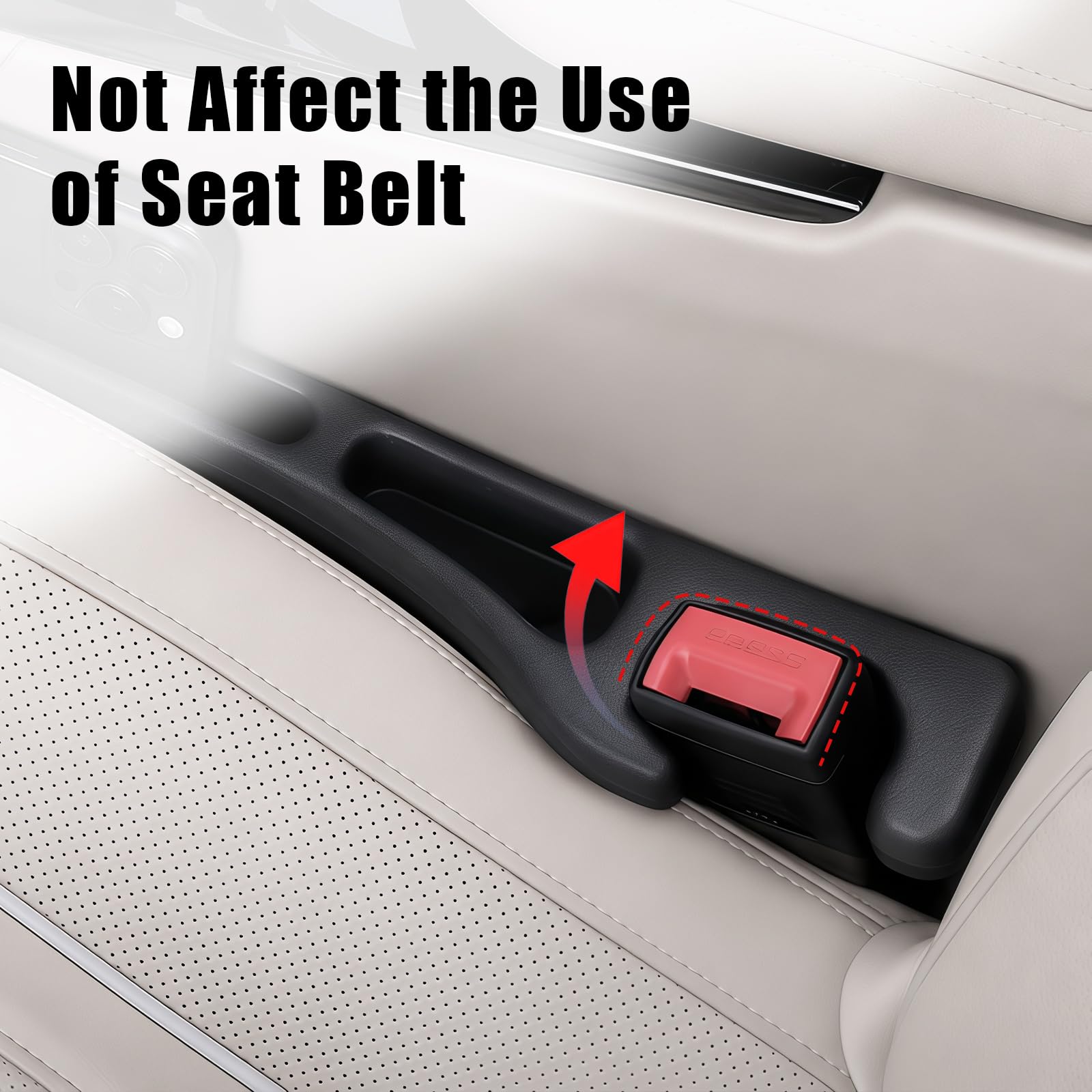 MTABCTY Car Seat Gap Filler Organizer 2 PCS Black Universal Seat Gap Plug Blocker Anti-Drop Console Catcher Phone Keys Storage for Car Truck SUV Auto Accessories Style2 view 5