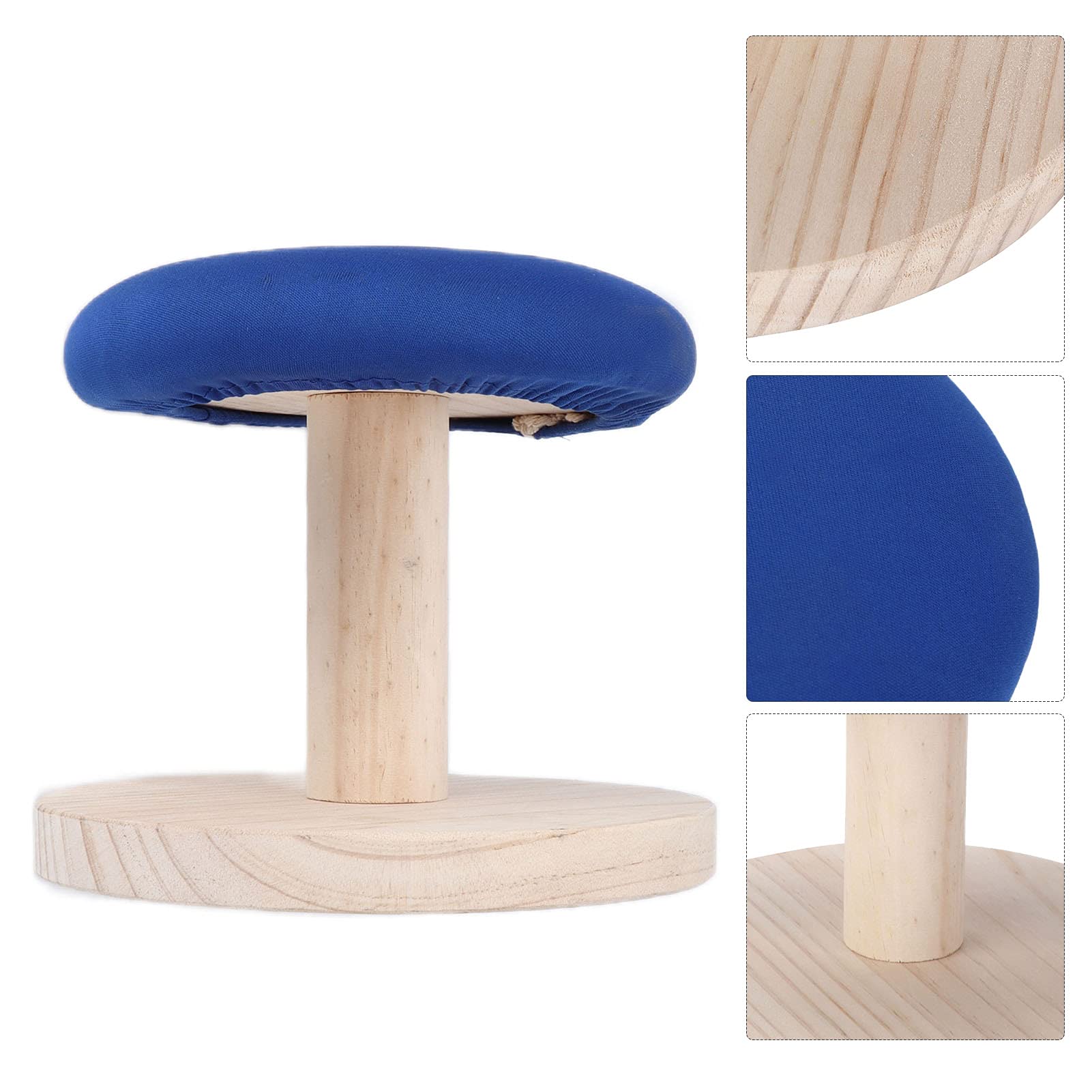 Cocoarm Asse da Stiro, Legno di Pino di Alta Qualità, Design Stabile, Ideale per Stanze Artigianali, Facile da Usare con Bordo Elastico e Caratteristiche Antiscivolo (sgabello da stiro rotondo)