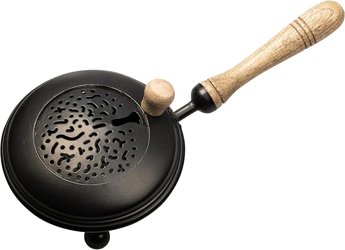 NKlaus Eiserne Räucherpfanne, schwarz, D 12cm – Perfekt für Räucherwerk und Weihrauch 15879