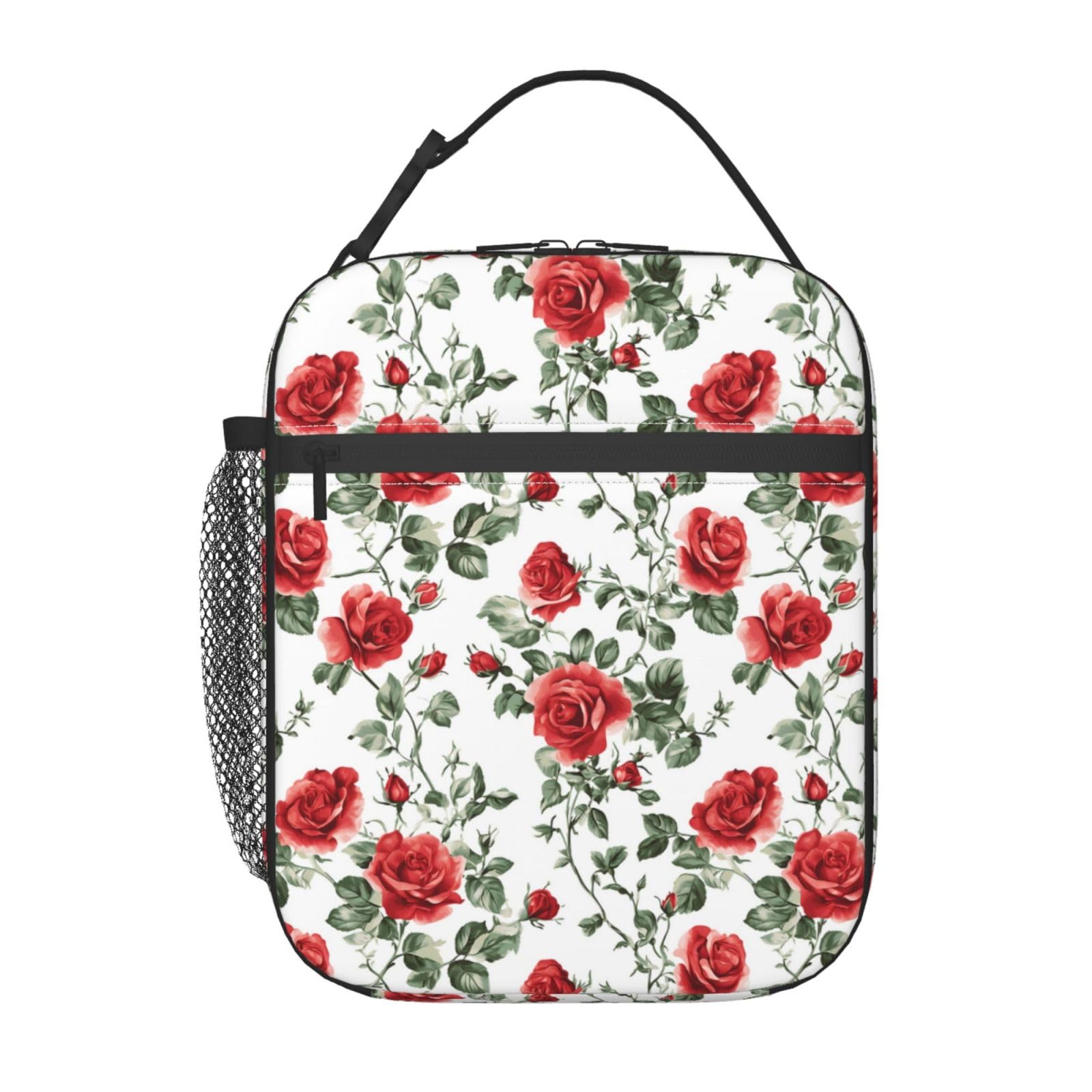 Rose Lunch Box for Women Kids Girls Insulated Lunch Bag Lunchbox Adults Lunch Tote Bags Reusable Cooler for Work Office School Picnic Travel