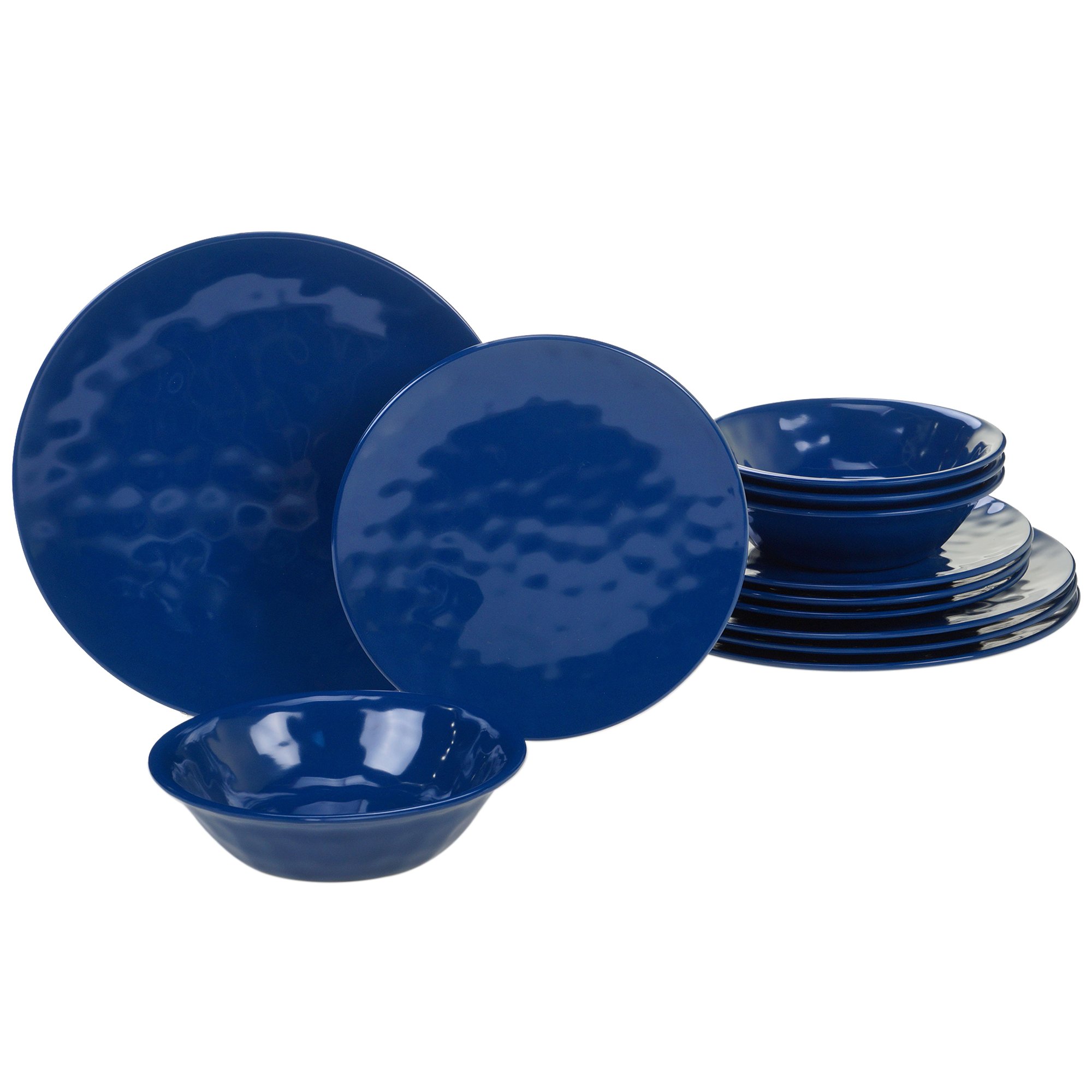Certified International - 89211RM Certified International Melamine 12 pc Dinnerware Set, Service for 4, Cobalt Blue