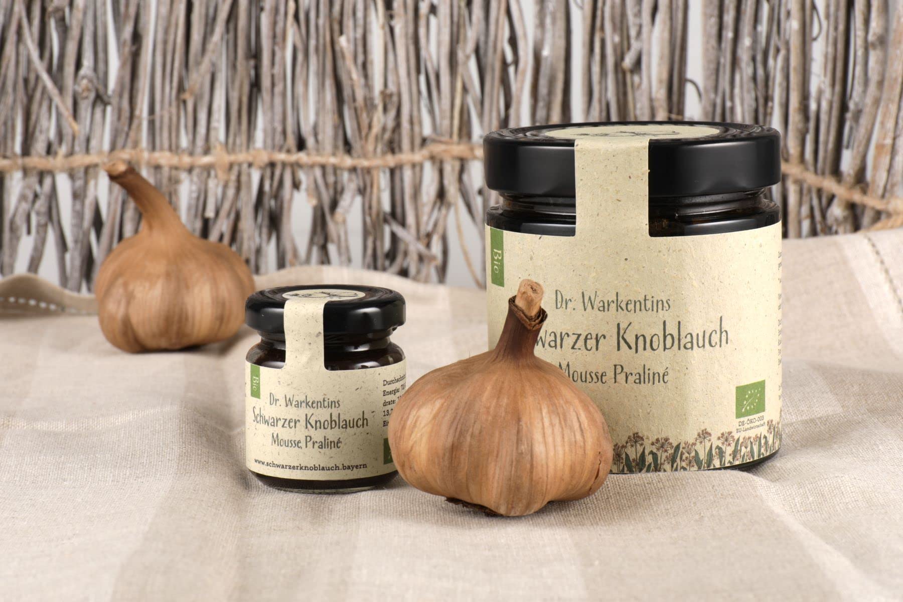 Dr. Warkentins Schwarzer BIO Knoblauch Mousse Paste – Praliné 210g | mit hochwertiger BIO-Kokosbutter | fermentiert und verarbeitet in unserer heimischen Manufaktur in Bayern