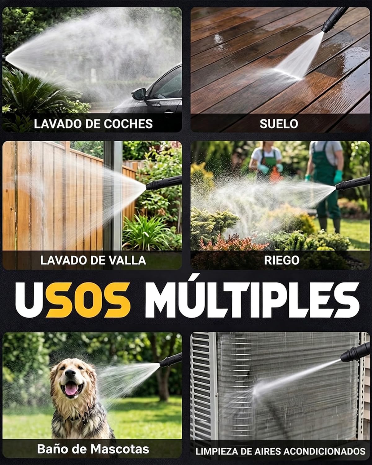 Hidrolimpiadora Compacta de Alta Presión 135 Bar, Diseño Vertical Estrecho Salvaespacio, Bomba de Aluminio con Caudal 360L/h, Limpiador Portátil Profesional para Coche, Moto y Espacios Reducidos