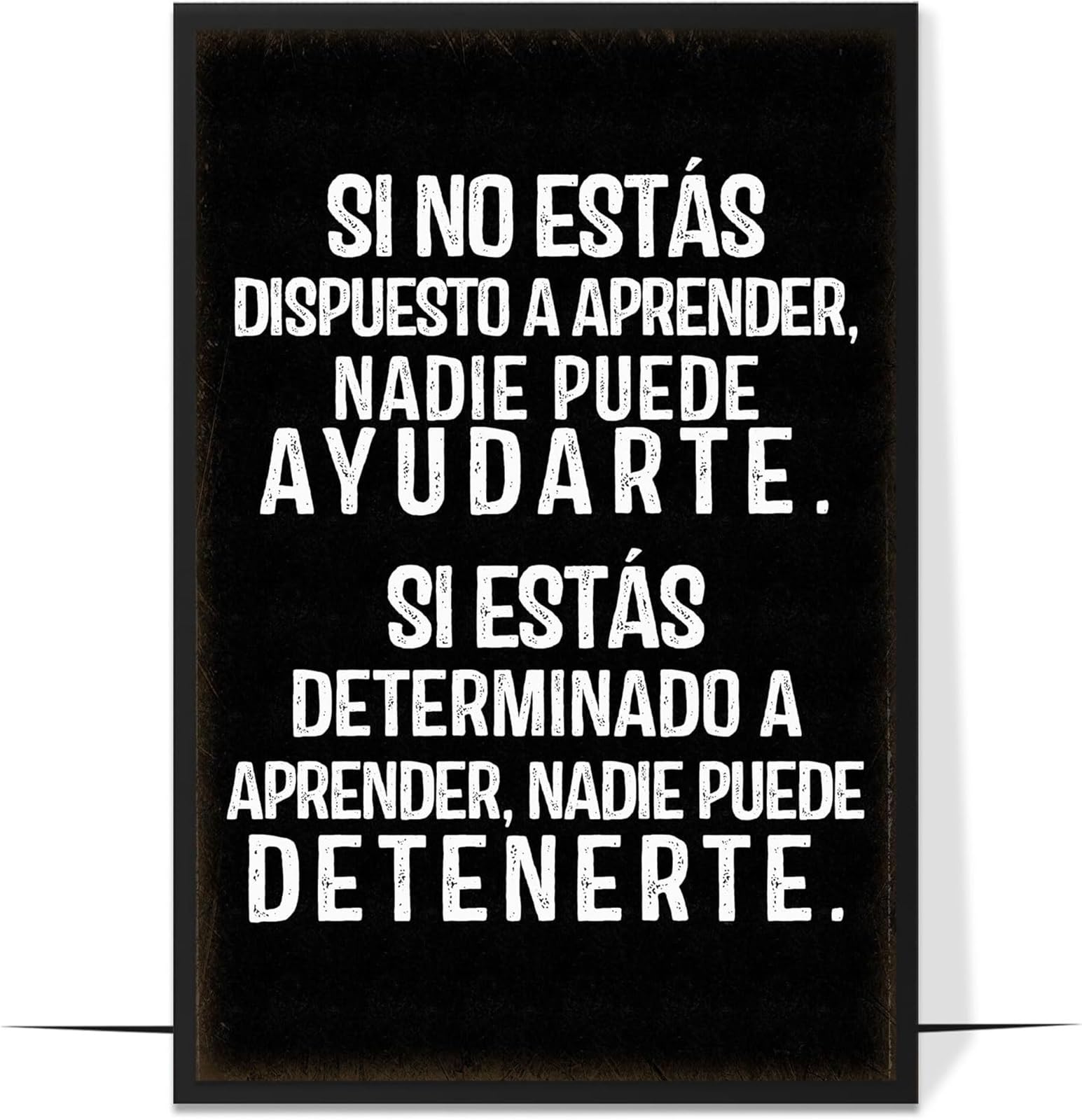 MQXFCZUX Lámina Motivacional en Español Afirmaciones Positivas para Dormitorio y Espacio de Trabajo Decoración Moderna Framed,12x18inch(30x45cm)