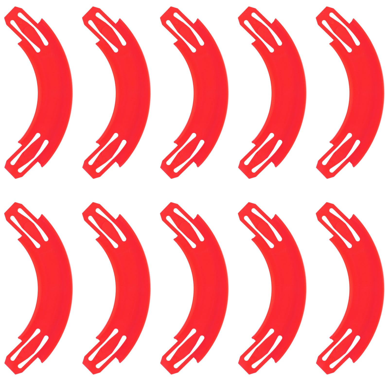 10pcs Curved Track Connectors for Hot Wheels, 90 Degree Curved Race Track Builder for Toy Car Racetrack Builder Components Parts Compatible with Hot Wheels (Red)