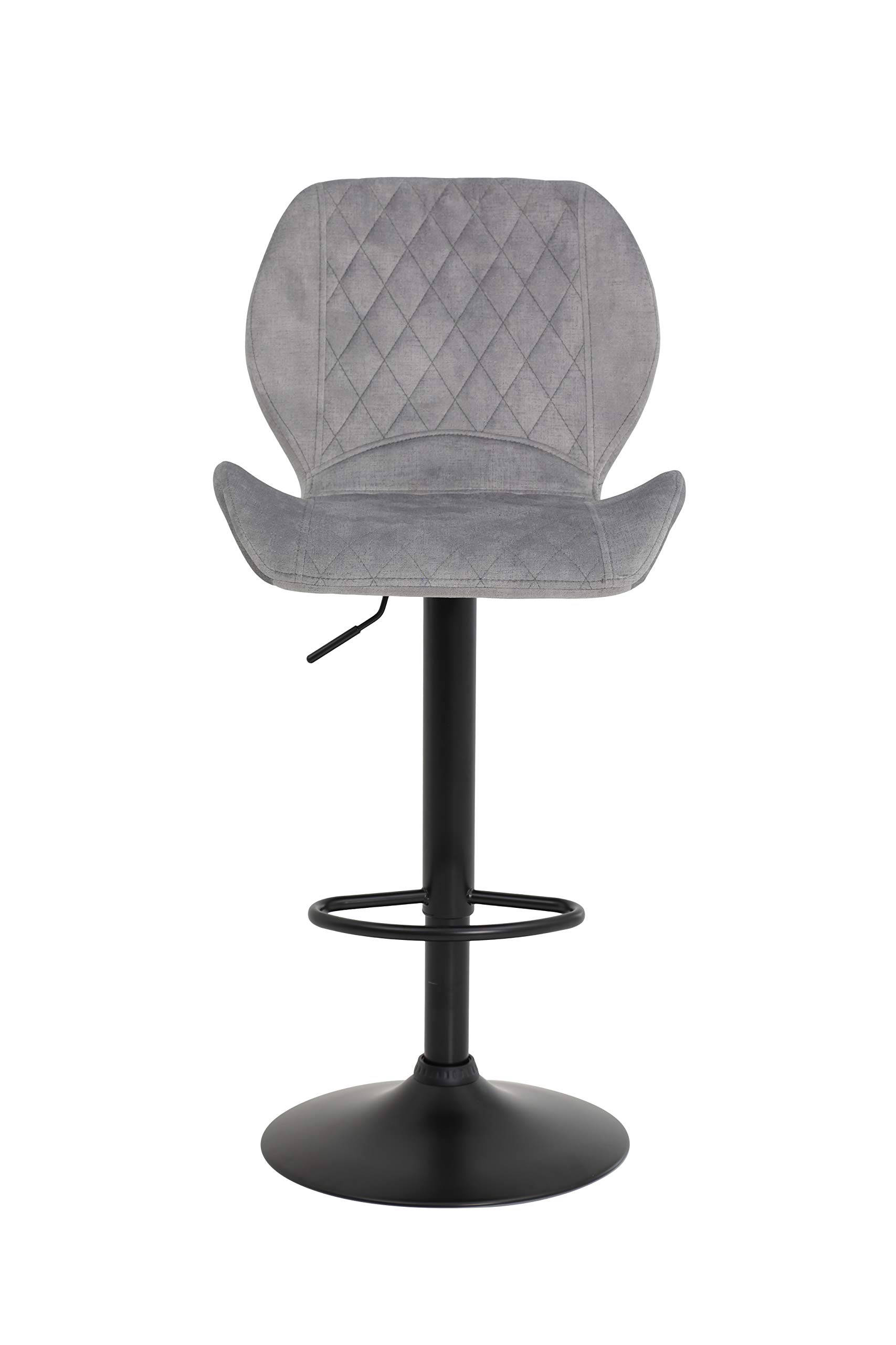 Hela Tische, Laila - Juego de 2 Sillas de Pedestal, Microfibra, Base de Metal, Color Gris, Altura Regulable con Elevador, Base Circular, Giratorias en 360°
