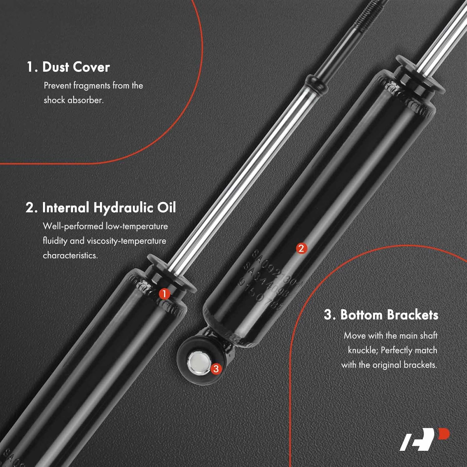 A-Premium Front Pair (2) Shock Absorber Strut Assembly Compatible with Dodge Dakota 1987 1988 1989 1990 1991 1992 1993 1994 1995 1996, 4WD (4 Wheel Drive), Driver and Passenger Side