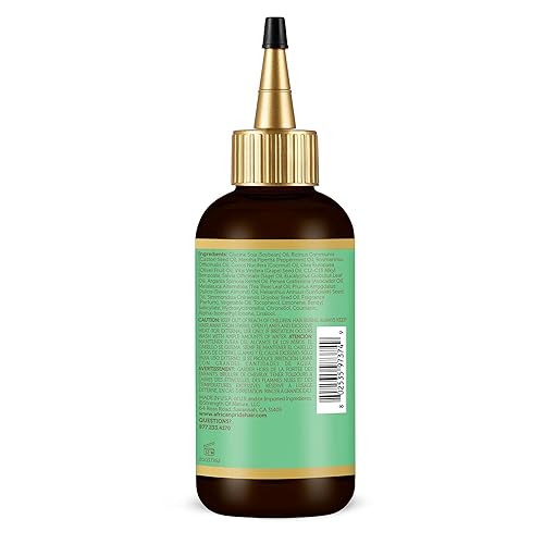 Miniatura 8 de African Pride Feel It Formula, aceite fortalecedor con menta, romero y salvia, ayuda a promover el crecimiento del cabello, tratamiento nutritivo