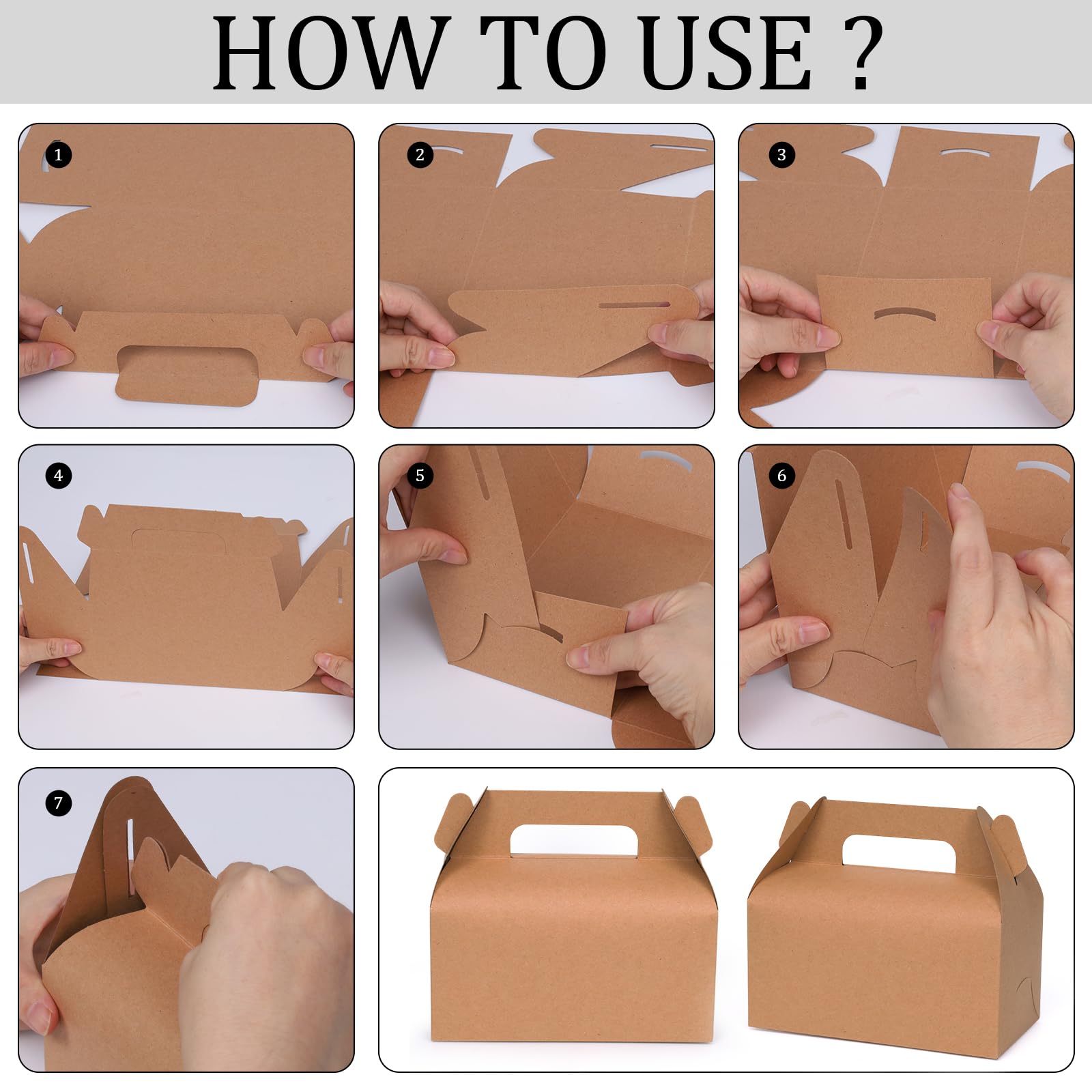 GXFCING 30 Cajas Kraft para Fiestas, Cajas para Dulces de 16,3 x 9,3 x 8 cm, Pequeñas Cajas de Regalo de Cartón Adecuadas para Cumpleaños Infantiles, Bodas, Baby Showers, Navidad, Fiestas