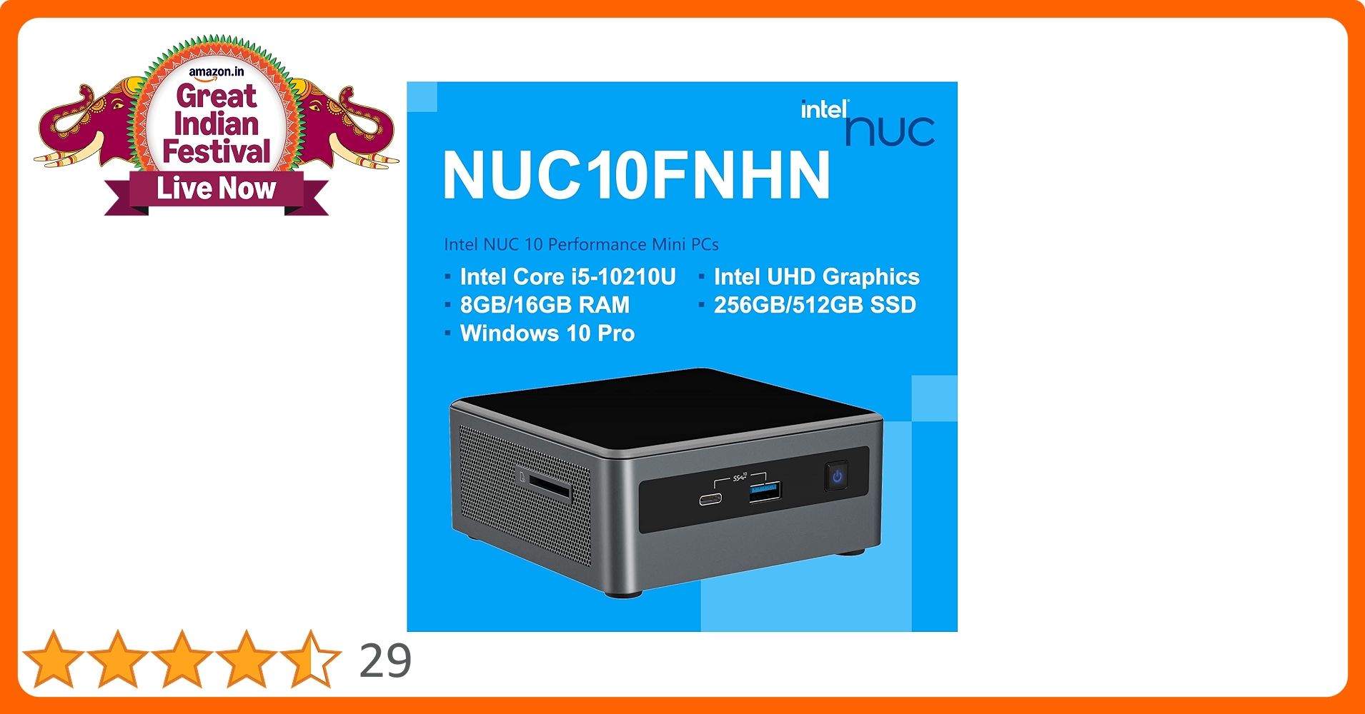 intel - Intel インテル NUC NUC10i5FNHN BXNUC10I5FNHN Intel NUC10i5FNH Core i5 Linux Mini-Pc | Laptopwithlinux.com