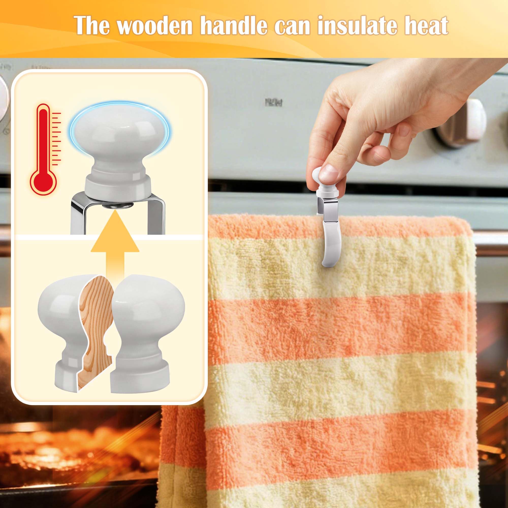 Kitchen Towel Clips - Strong Grip & Heat Resistant -4 Kitchen Towel Clips - Strong Grip & Heat Resistant -4