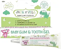 Jack N' Jill Gel de gengiva e dente - Gel natural para alívio da dentição para bebês, fórmula suave com camomila e calêndula, sem adição de açúcares ou cores, adequado para 4 meses ou mais - 15 g