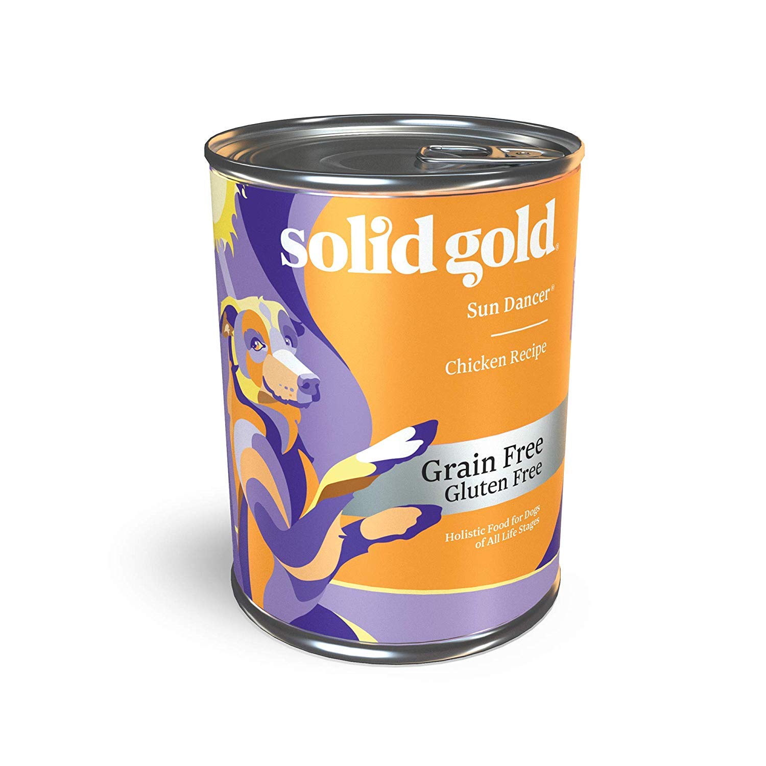 Solid GoldCanned Dog Food for Adult & Senior Dogs - Grain Free High Calorie Wet Food with Real Chicken - Sun Dancer for Healthy Digestion and Immune Support - 6 Pack