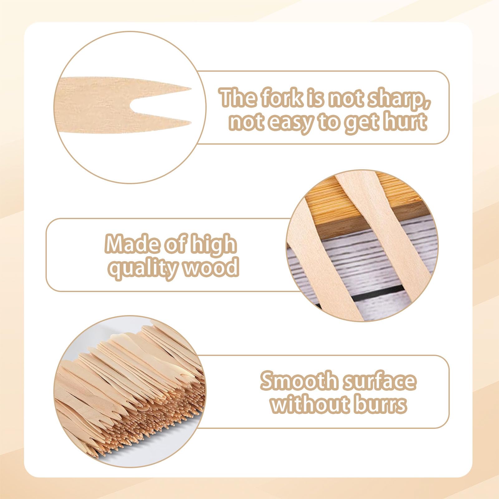 GREENBOX Forchette in legno per patatine fritte e patatine fritte da 8,5 cm compostabili in legno duro naturale