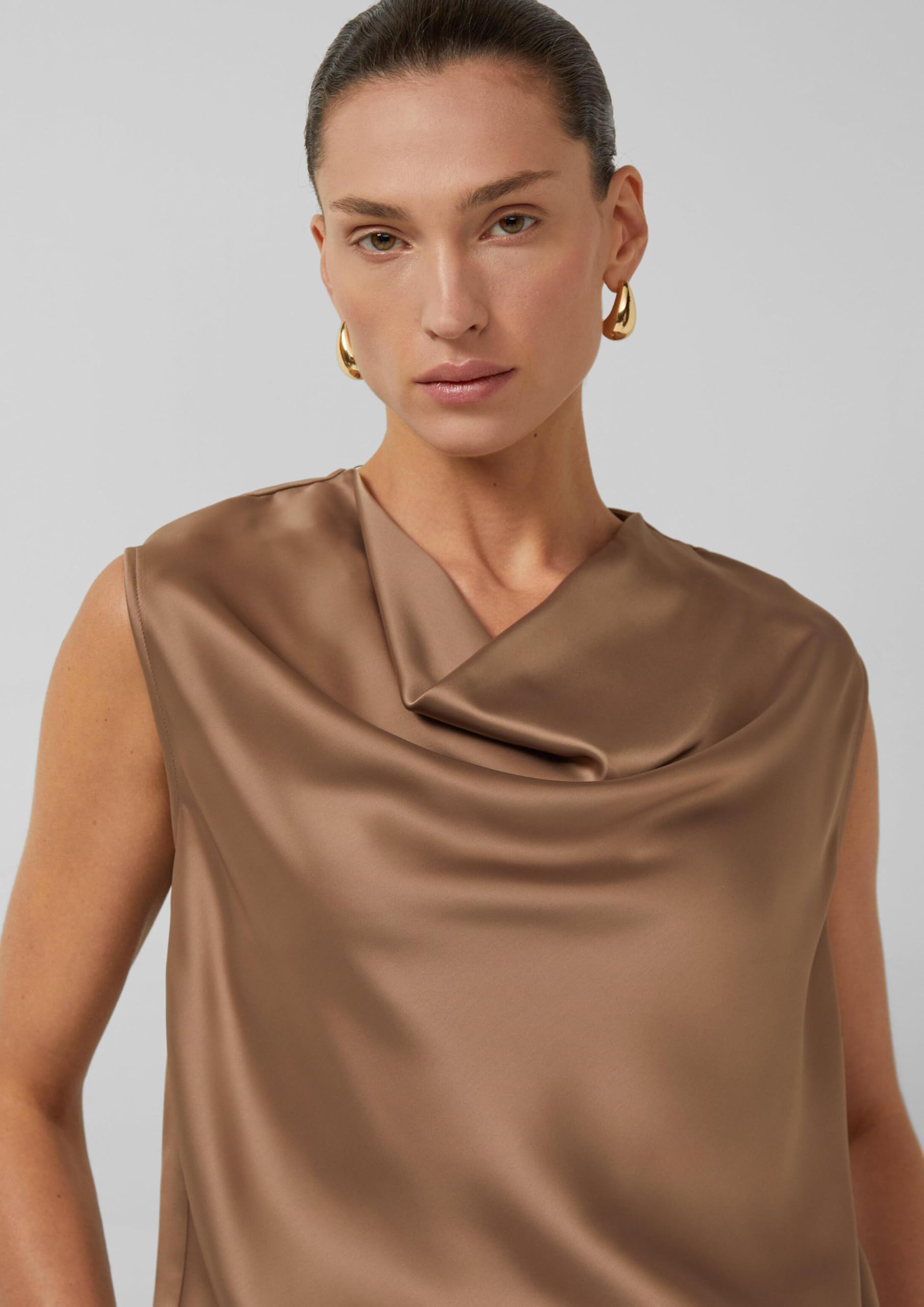 s.Oliver Satin-Top mit Wasserfall-Ausschnitt