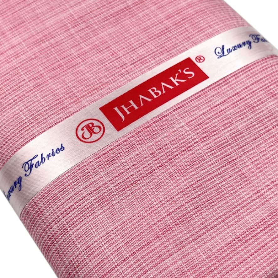 JHABAK'S Untitched Shirt and Trouser Fabric- Cotton Blend Material- 2.25m Shirt Cloth- 1.20m Pant Piece (Baby Pink) 2