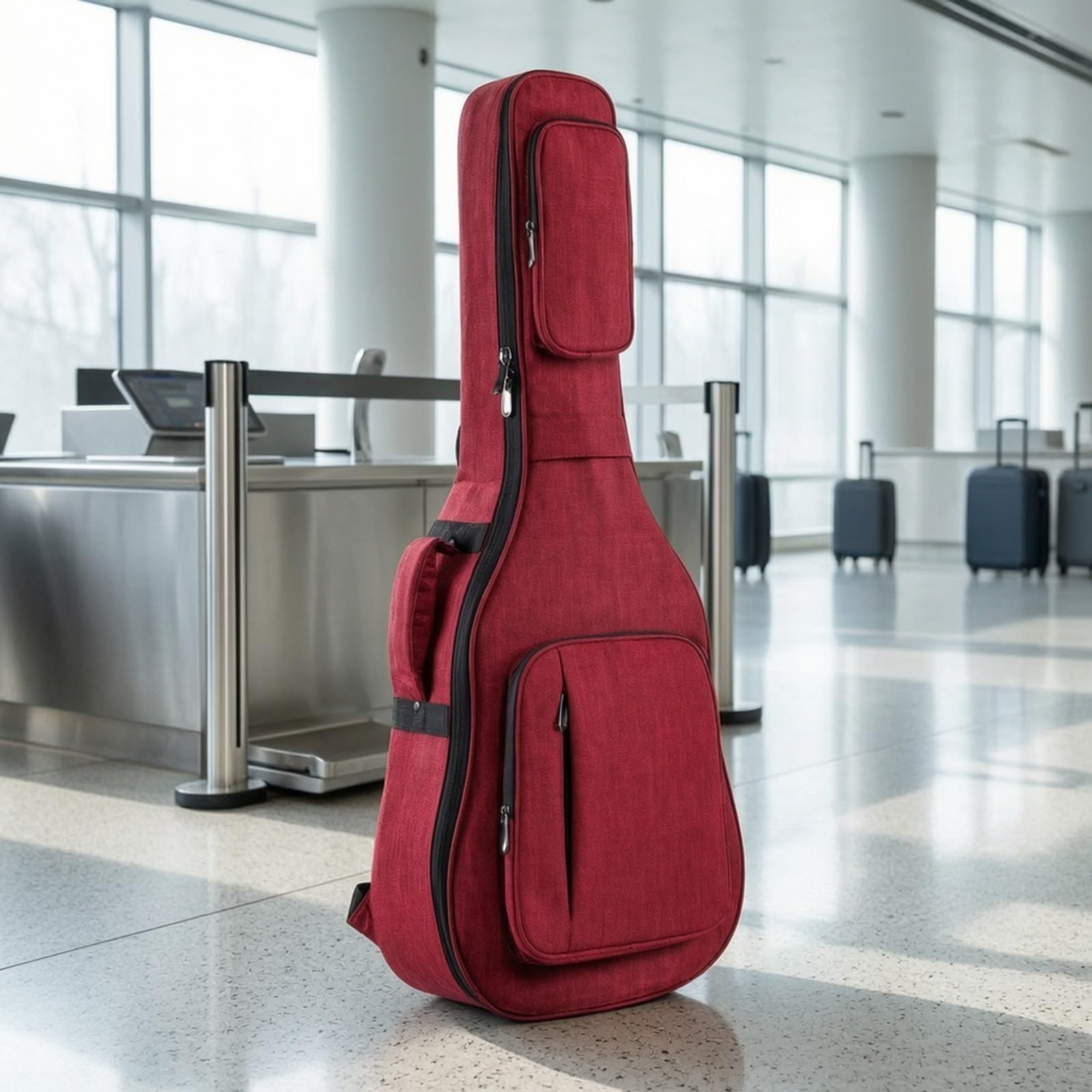 TISHITA Funda Guitarra 36 Pulgadas Impermeable Funda Guitarra con Correas Mochila Ergonómica para Guitarristas, Ensayos