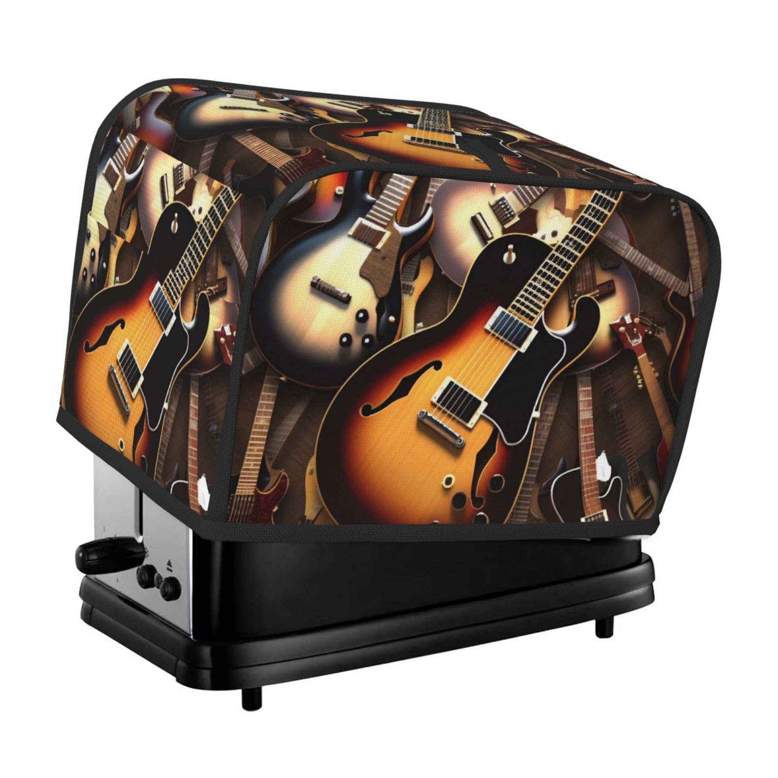 Toaster Covers 2 Slice Music Guitar Bread Machine Cover Quilted Toaster Dustproof Cover Washable Appliance Cover Bread Maker Protective For Kitchen Small Appliance