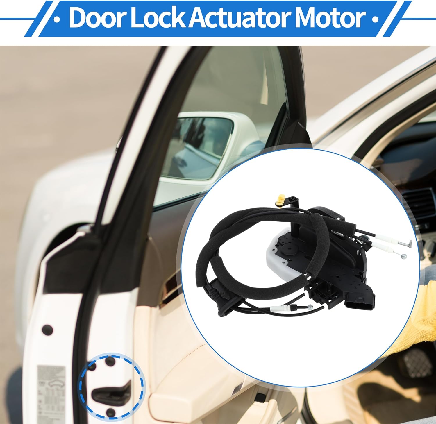 Power Door Lock Actuator Motor for Nissan Rogue 2008-2015 Front Left Driver Side Door Latch Actuator Assembly with Cable