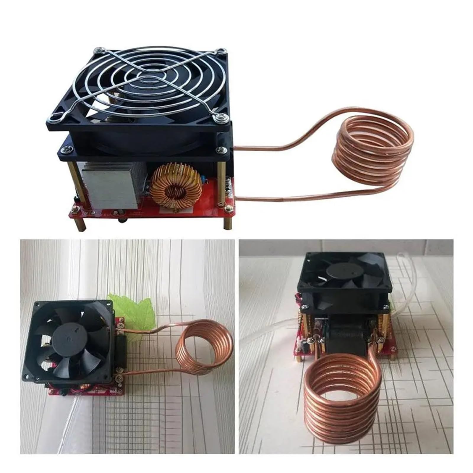 Kit de plaque chauffante à Induction ZVS 1000w, Tube bobine cuisinière, bricolage 100x100x85mm, noir for outil d'équipement électrique,Protection contre la surchauffe