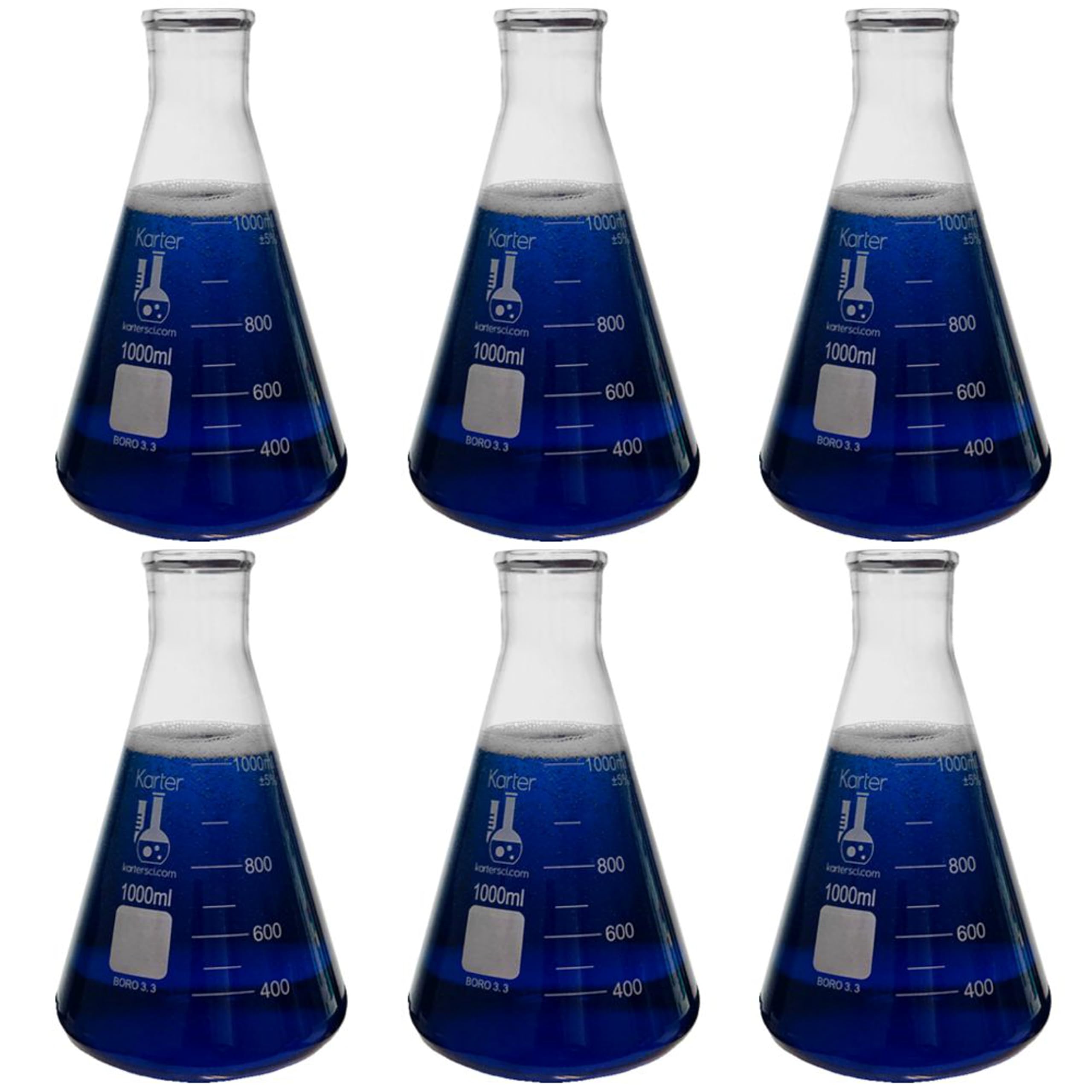1000ml Narrow Mouth Erlenmeyer Flask, 3.3 Borosilicate Glass