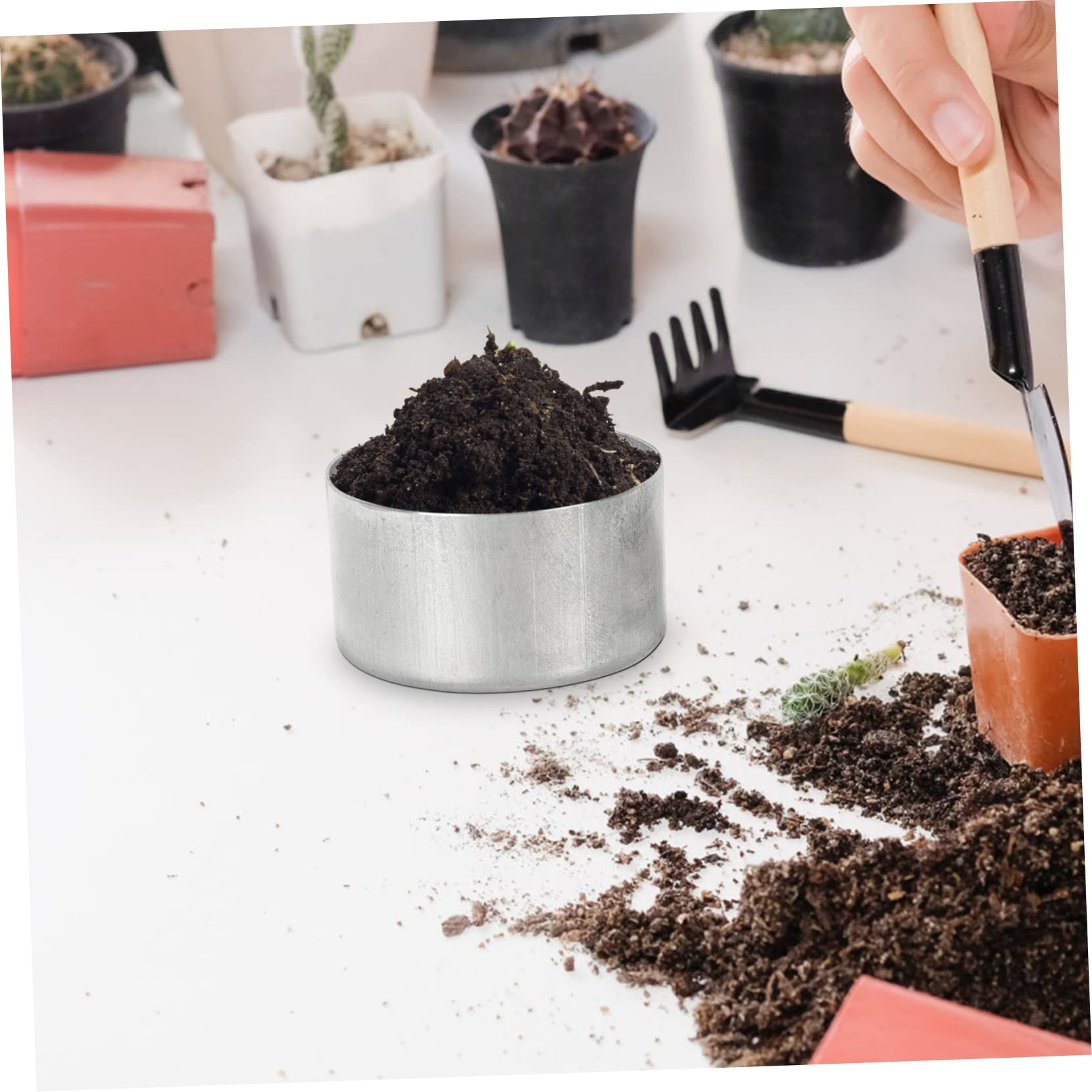 MUSISALY 3sets Small Round Aluminum Tins Soil Containers Lab Weighing Holders 9pcs*3