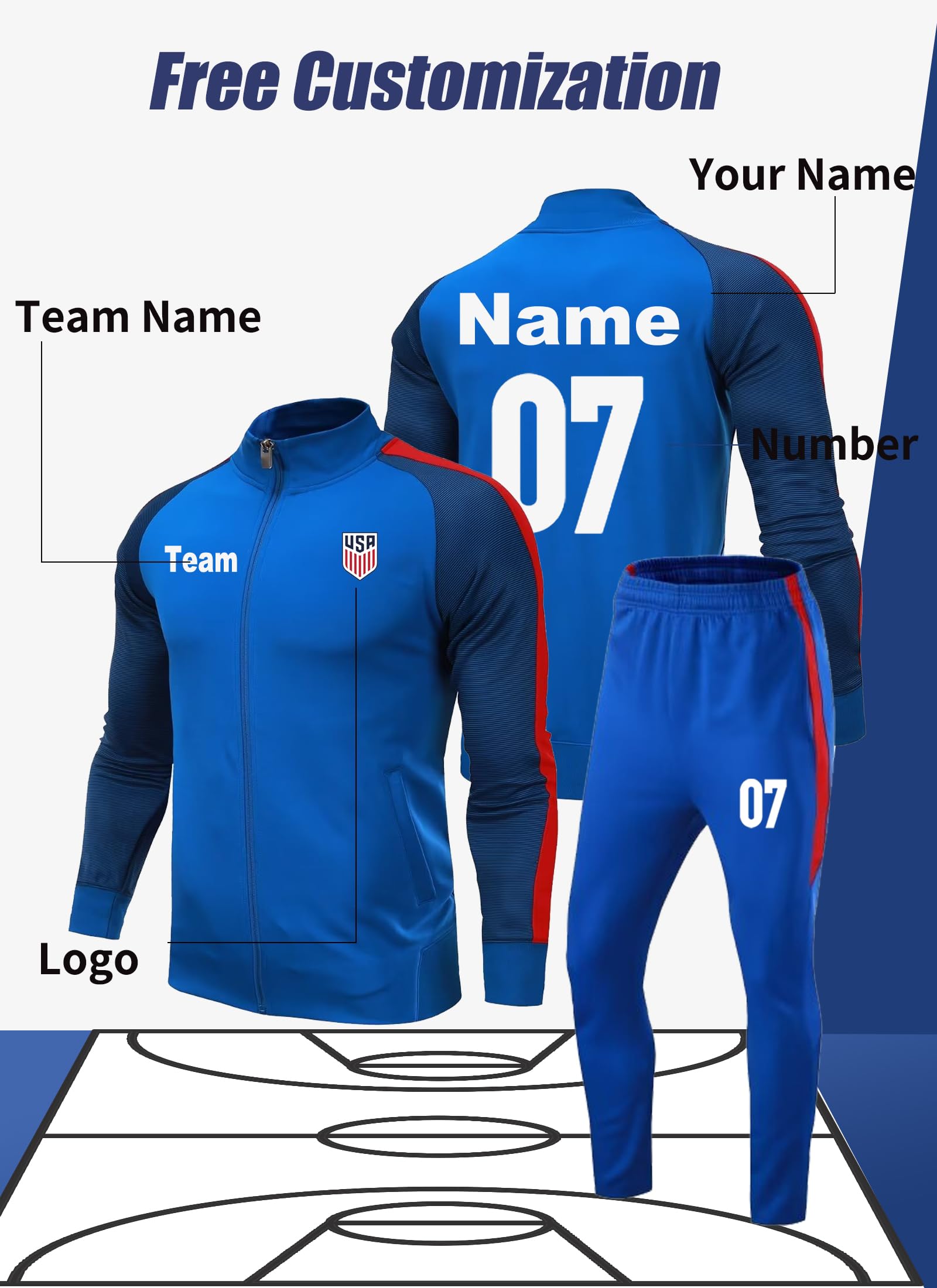 TOMIYO Custom Track Jackets and Pant Personalized Tracksuit Soccer Jersey with Team Name Number for Men Women Boy