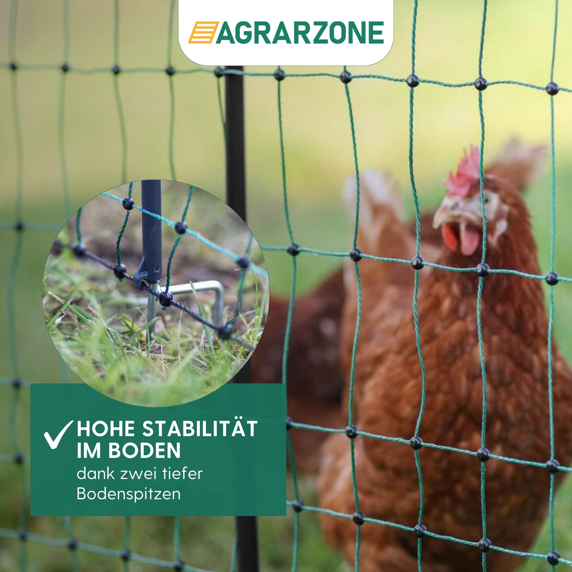 Recinto Per Pollame Strong Line 110 - 50 M, 110 Cm Alto, 15 Pali In Fibra Di Vetro - Foto 7