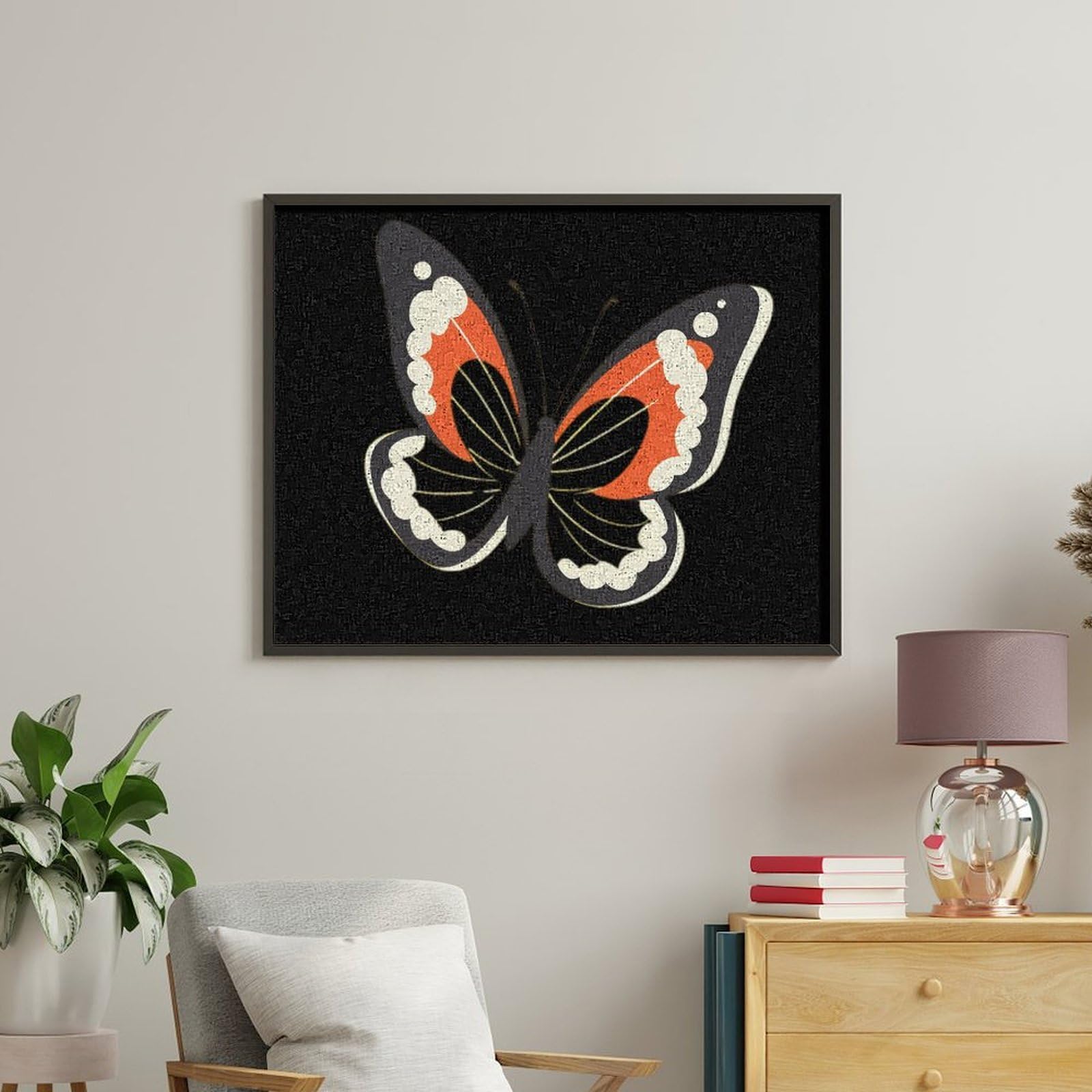 Lustiges Malen nach Zahlen für Erwachsene, Motiv: Regenbogen-Schmetterling, Baumwolle, digitales Ölgemälde, Heimdekoration, Geschenk, 60 x 75 cm