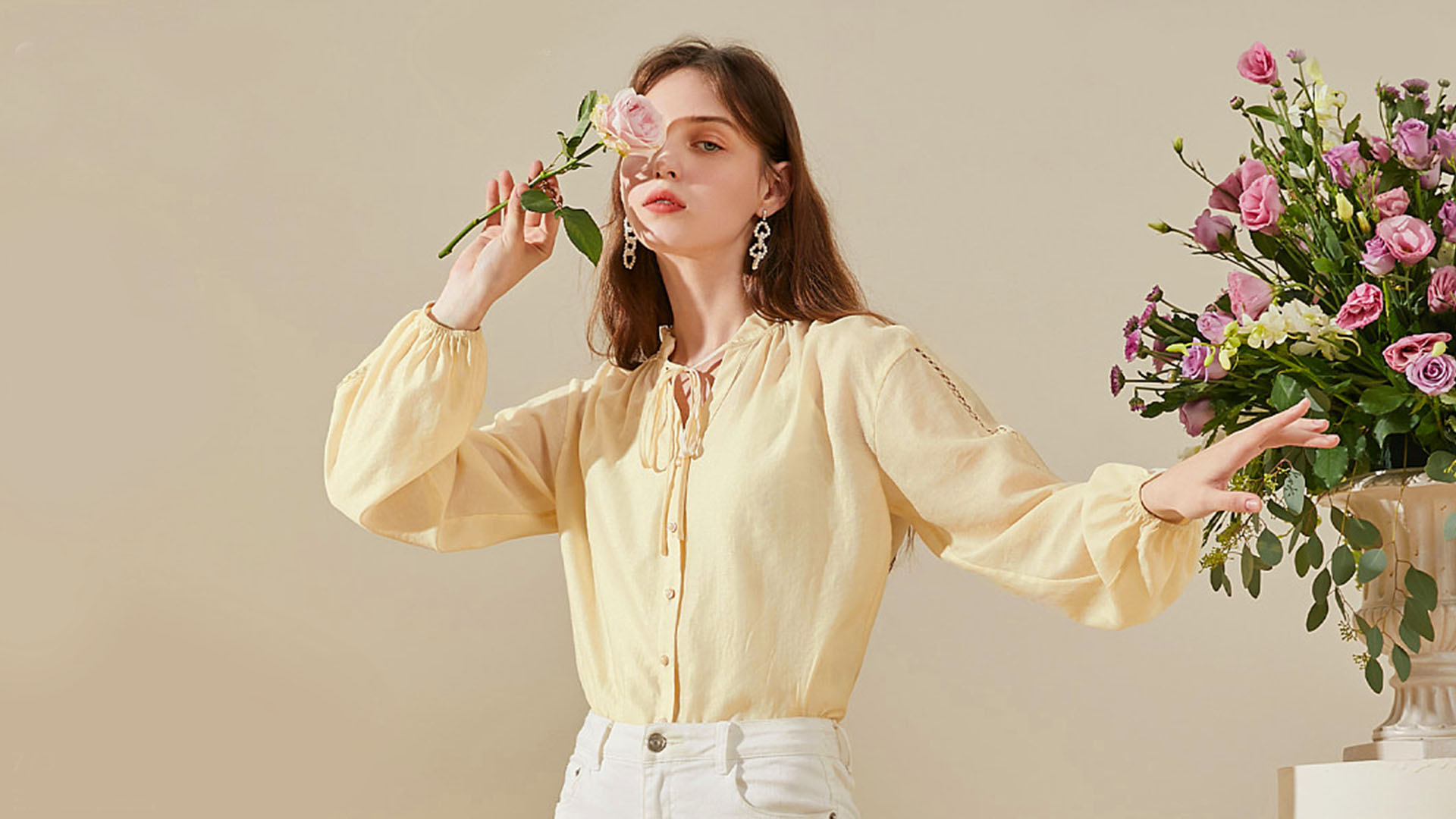 Fascia Per Capelli Donna Boho Con Nodo Floreale - Stampa Rosa, Antiscivolo