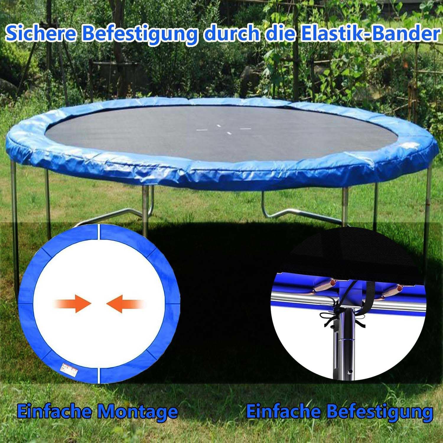 Telo protettivo universale per trampolino, 183 – 487 cm, resistente agli strappi, resistente ai raggi UV, resistente alle intemperie, garantisce sicurezza e longevità dei bambini, ideale per esterni