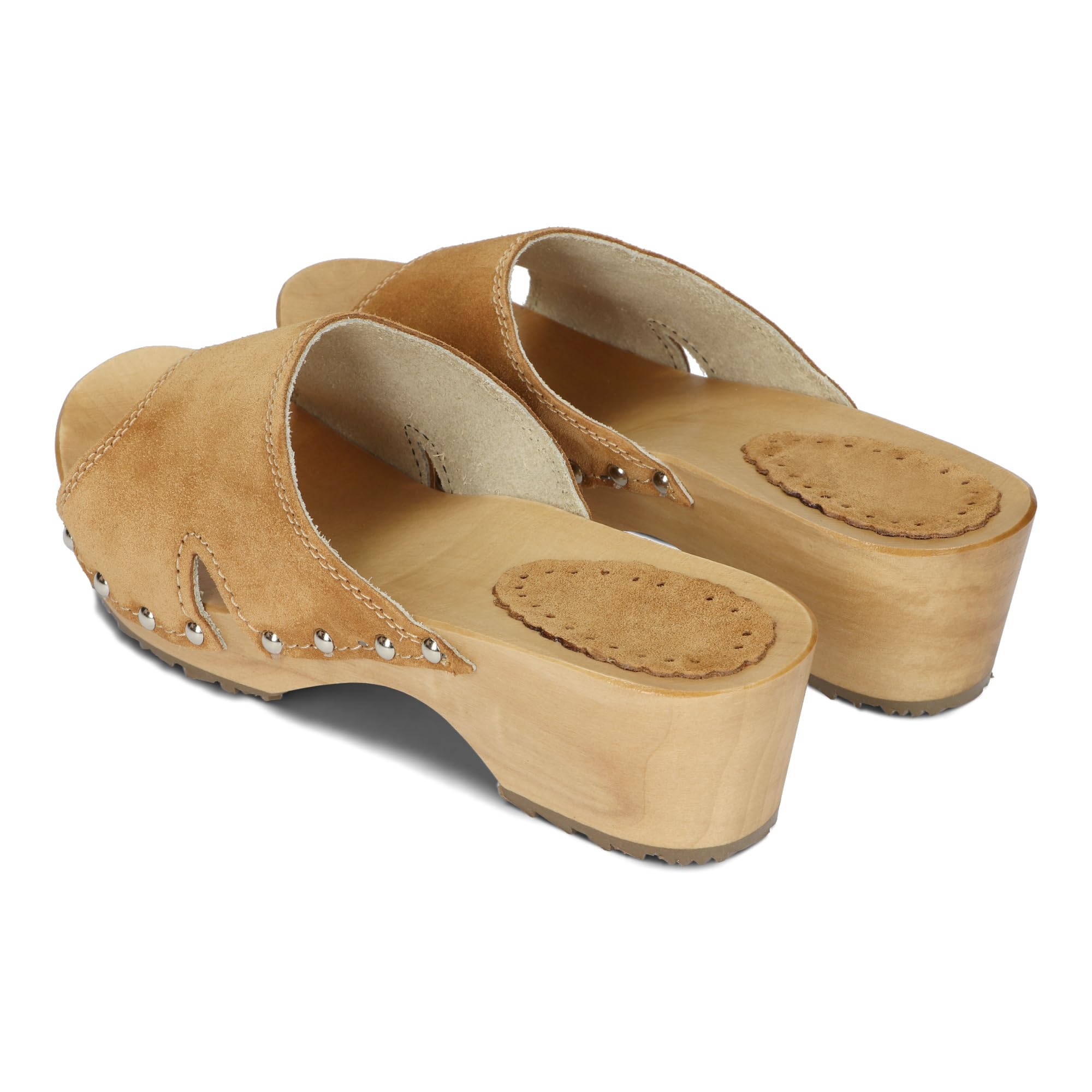BeComfy Zoccoli da Donna in Pelle Zoccoli con Tacco in Legno per Donna 35-41 EU