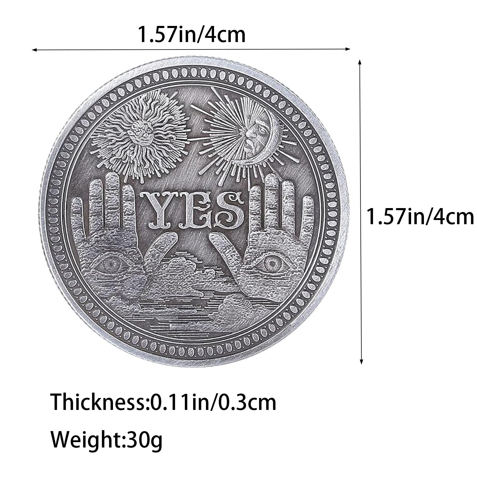 YES/NO Challenge Coin,Lucky Divination Wish Coin Decision Maker Coin Angel Skull Commemorative Coins,Holiday School Office Gift - Image 2
