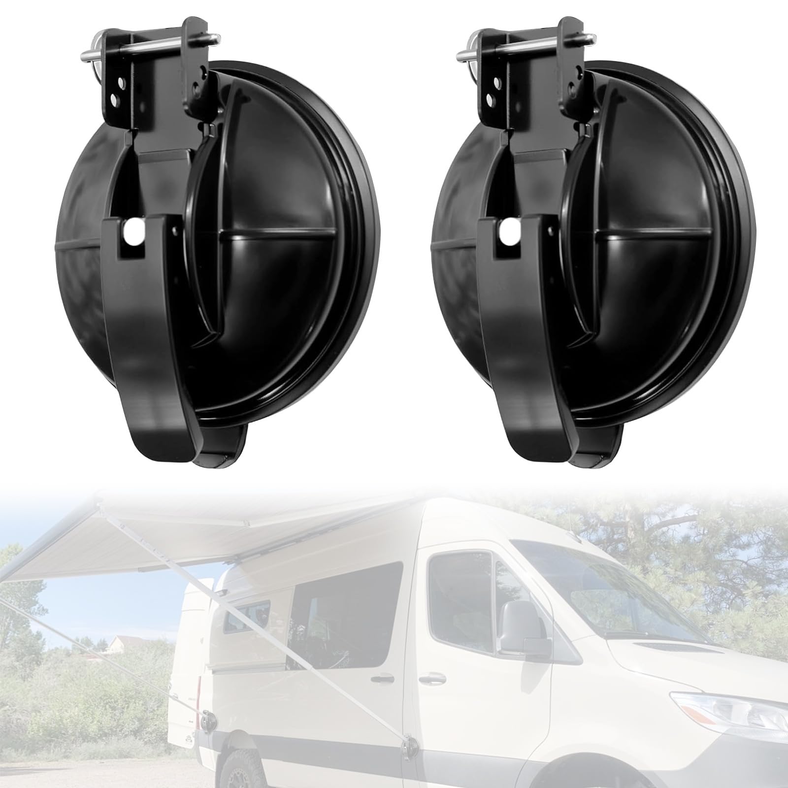 2 Pezzi Supporto per Tenda da Sole per Camper & Roulotte, Supporto Robusto per Piedi della Tenda, Compatibile con Thule, Fiamma, Adatto per VW T5/T6, Ford Transit, Mercedes Marco Polo, FIAT