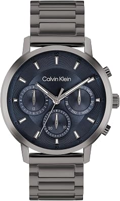 Calvin Klein Mens CK Gauge Multifunction Watch - 41mm - 3H Quartz Movement - Stainless Steel Bracelet - Sporty, Premium Fashion for a Bold Look - Gift for Him